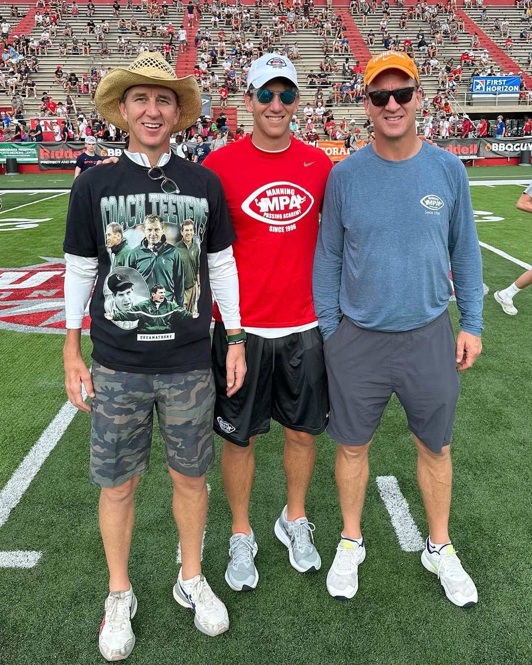 The Manning brothers (from left): Cooper Manning, Eli Manning and Peyton Manning. Photo: @coopermanning/Instagram