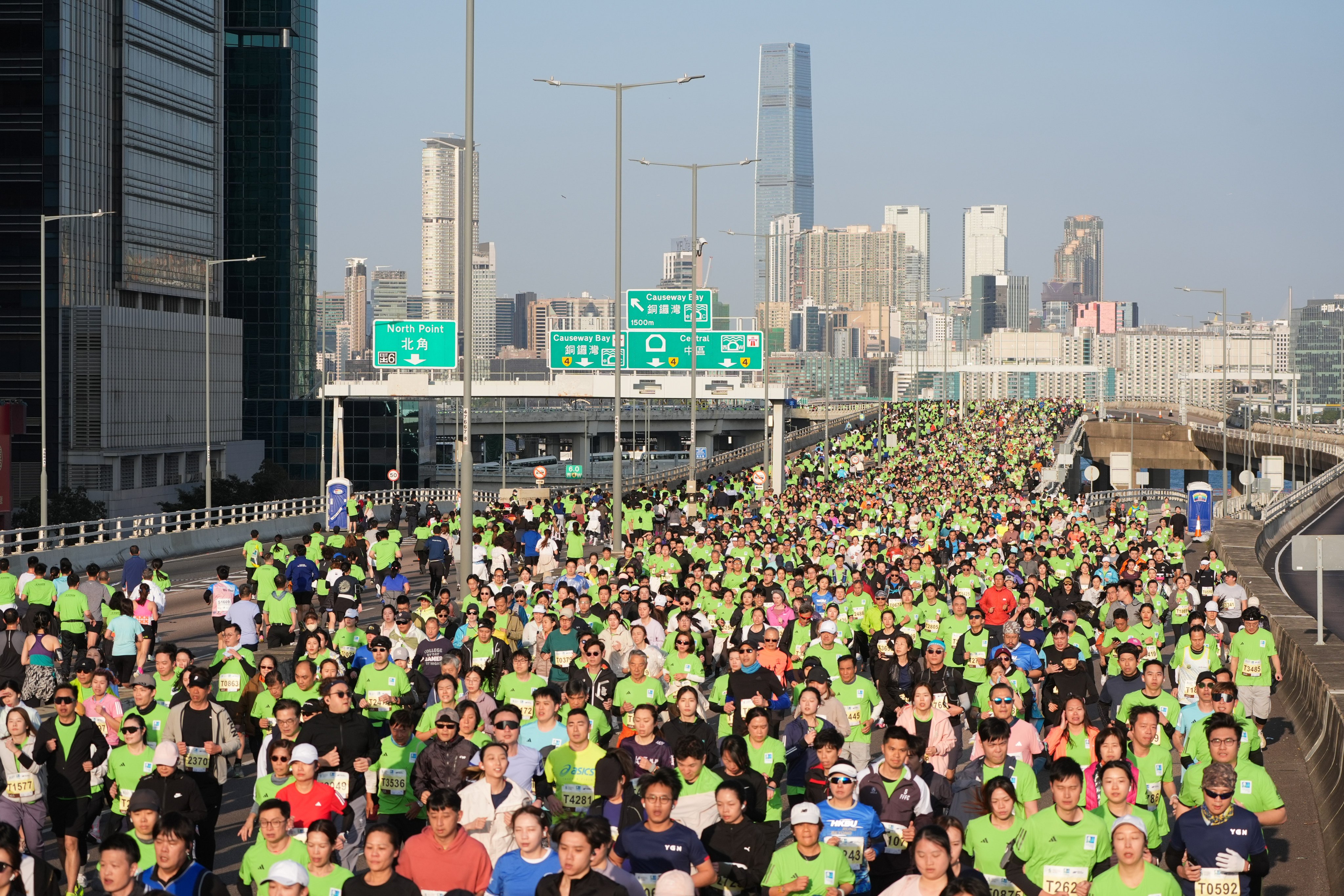 Runners are seen during this year’s Standard Chartered Hong Kong Marathon. Photo: Eugene Lee