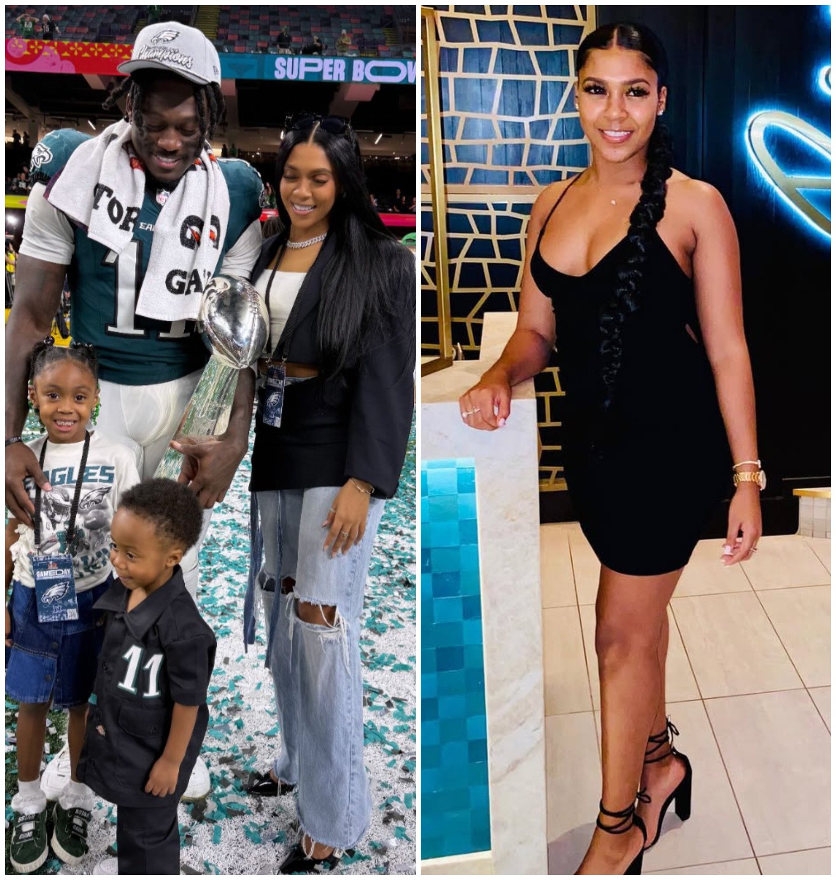 “So, so, so proud”: Super Bowl winner AJ Brown’s girlfriend Kelsey Riley has been celebrating the Philadelphia Eagles star online since his victory. Photos: @_kelseyriley_/Instagram