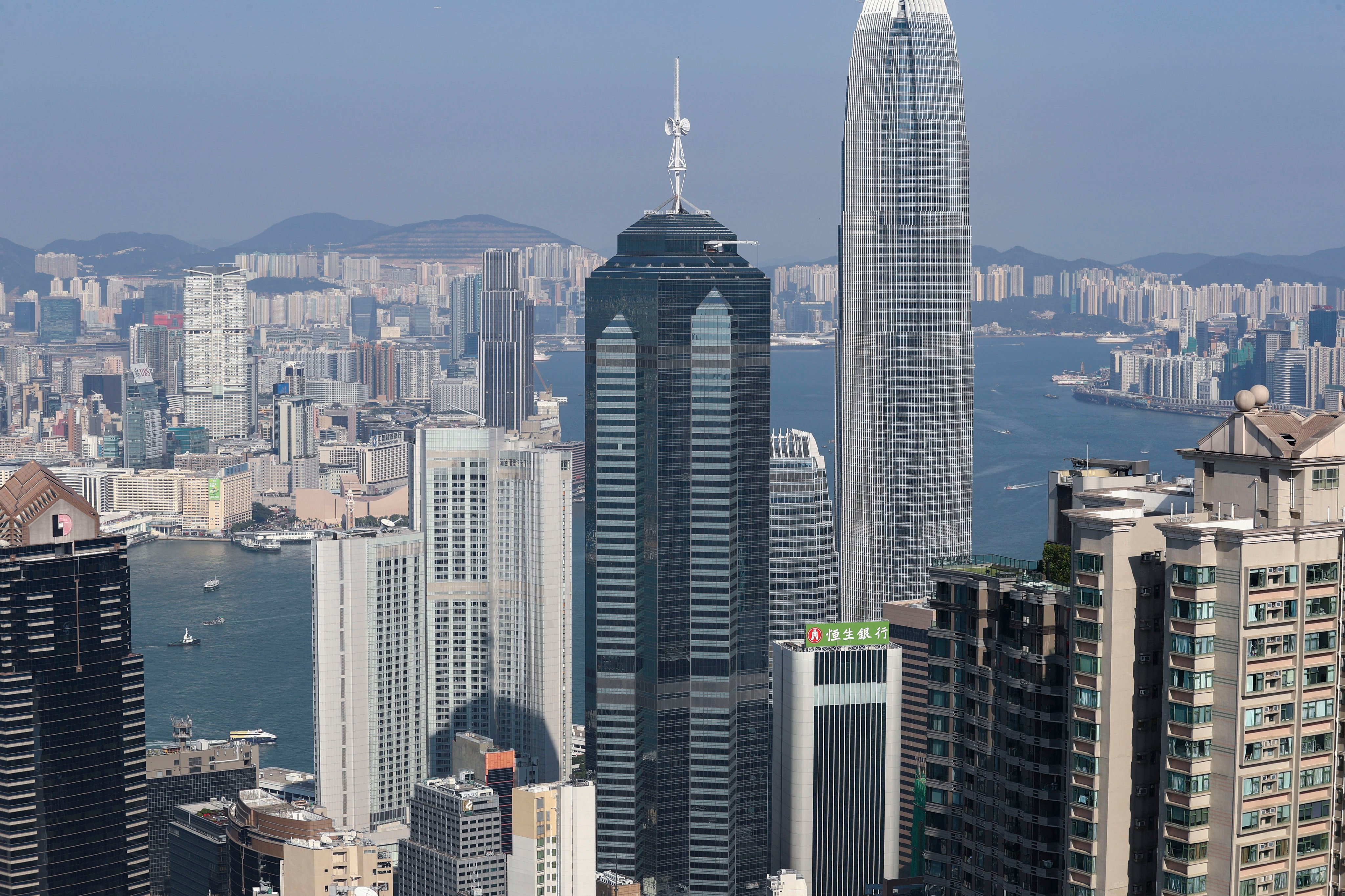 The Center (centre) towers over neighbouring buildings in Central on November 2, 2017. Photo: Nora Tam