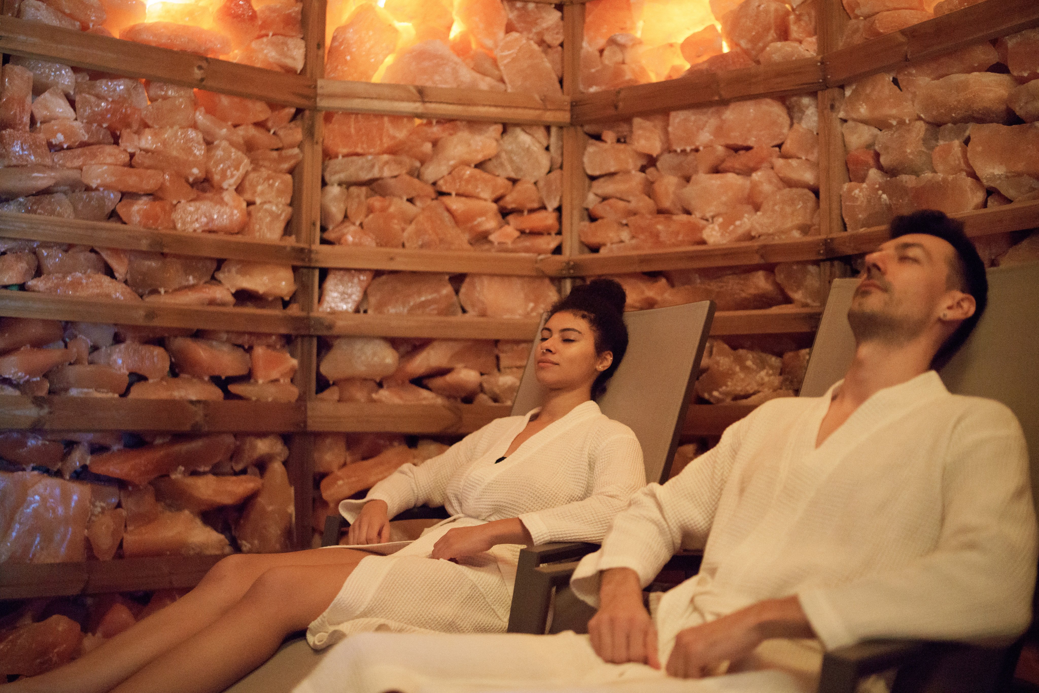 Salt therapy, or halotherapy, is often offered in salt rooms and caves at saunas, day spas, fitness and wellness centres, yoga studios, and medical facilities around the world. Photo: Shutterstock