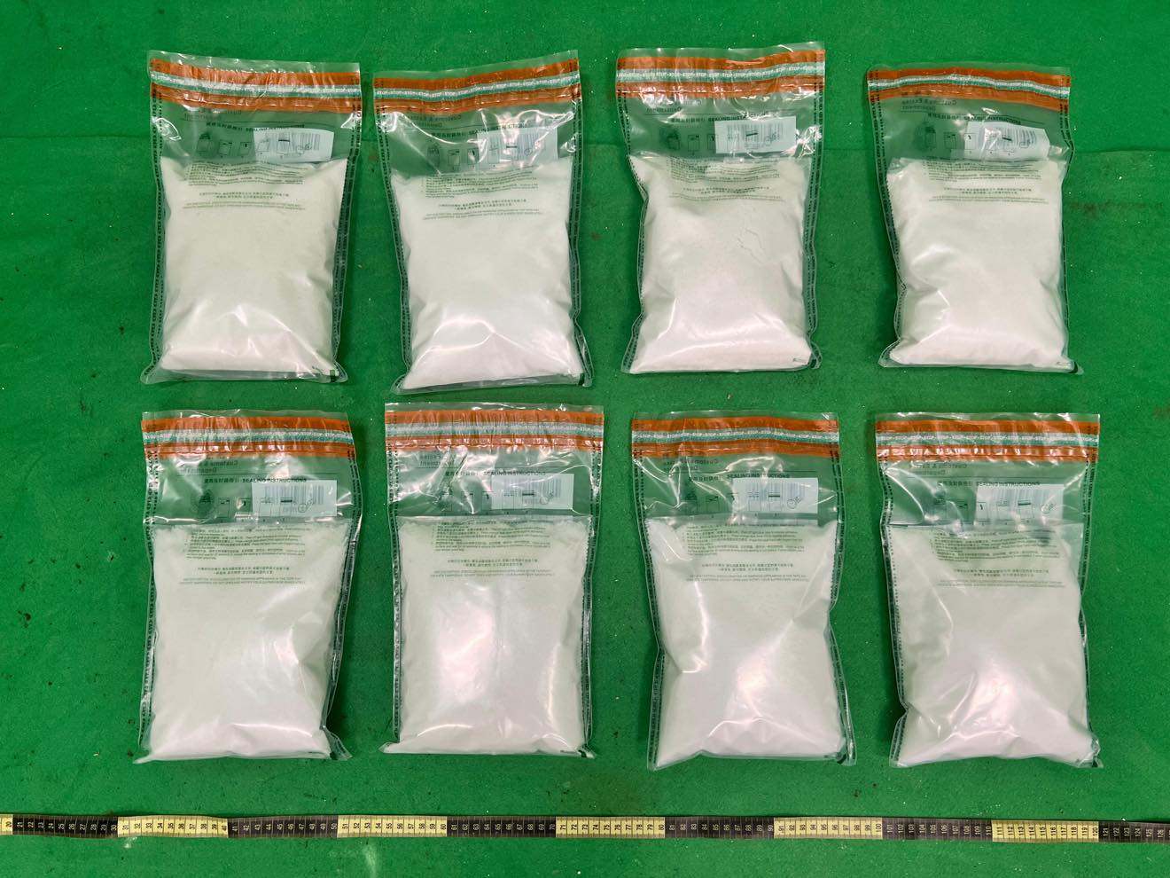 Evidence seized by Hong Kong customs during the arrest of the passenger from Bangkok. Photo: SCMP  