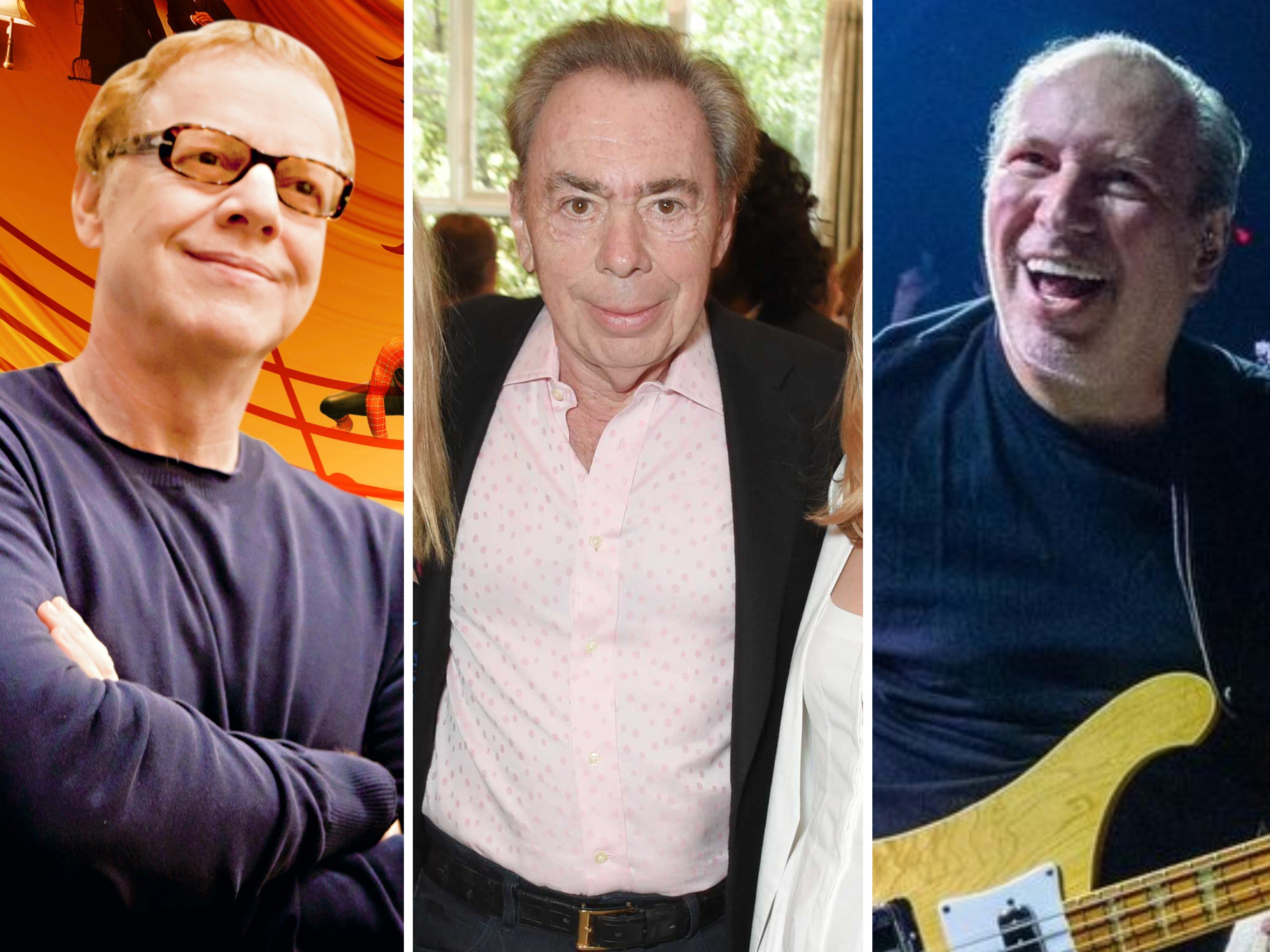 Danny Elfman (left), Andrew Lloyd Webber and Hans Zimmer: three of the world’s wealthiest composers. Photos: SCMP Archives, Getty Images, @hanszimmerlive/Instagram