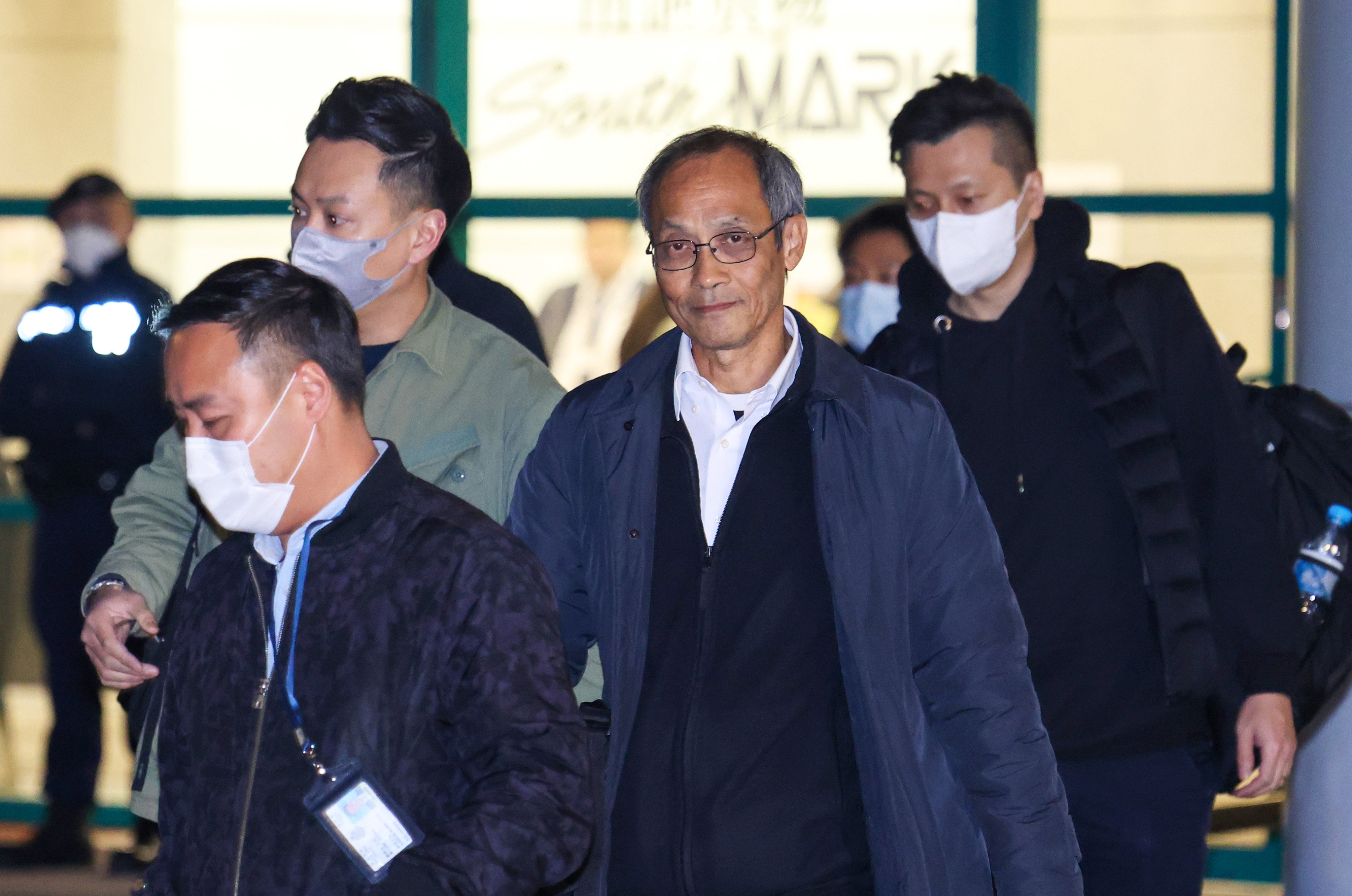 Robert Chung (centre), the institute’s president and CEO, was questioned by national security police last month. Photo: Jelly Tse