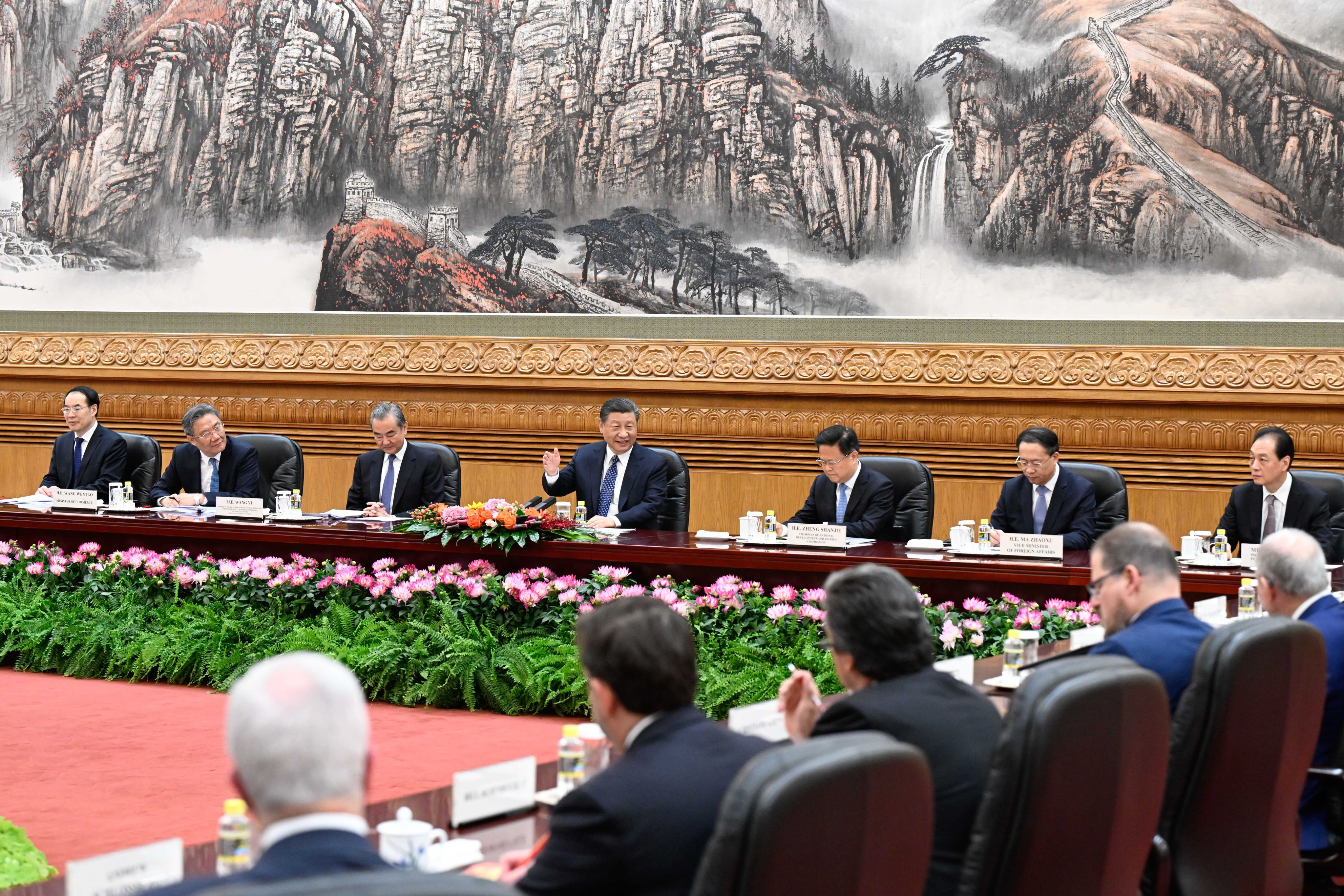 Chinese President Xi Jinping during a meeting with representatives from American business and academic communities at the Great Hall of the People in Beijing on March 27, 2024. Photo: Xinhua