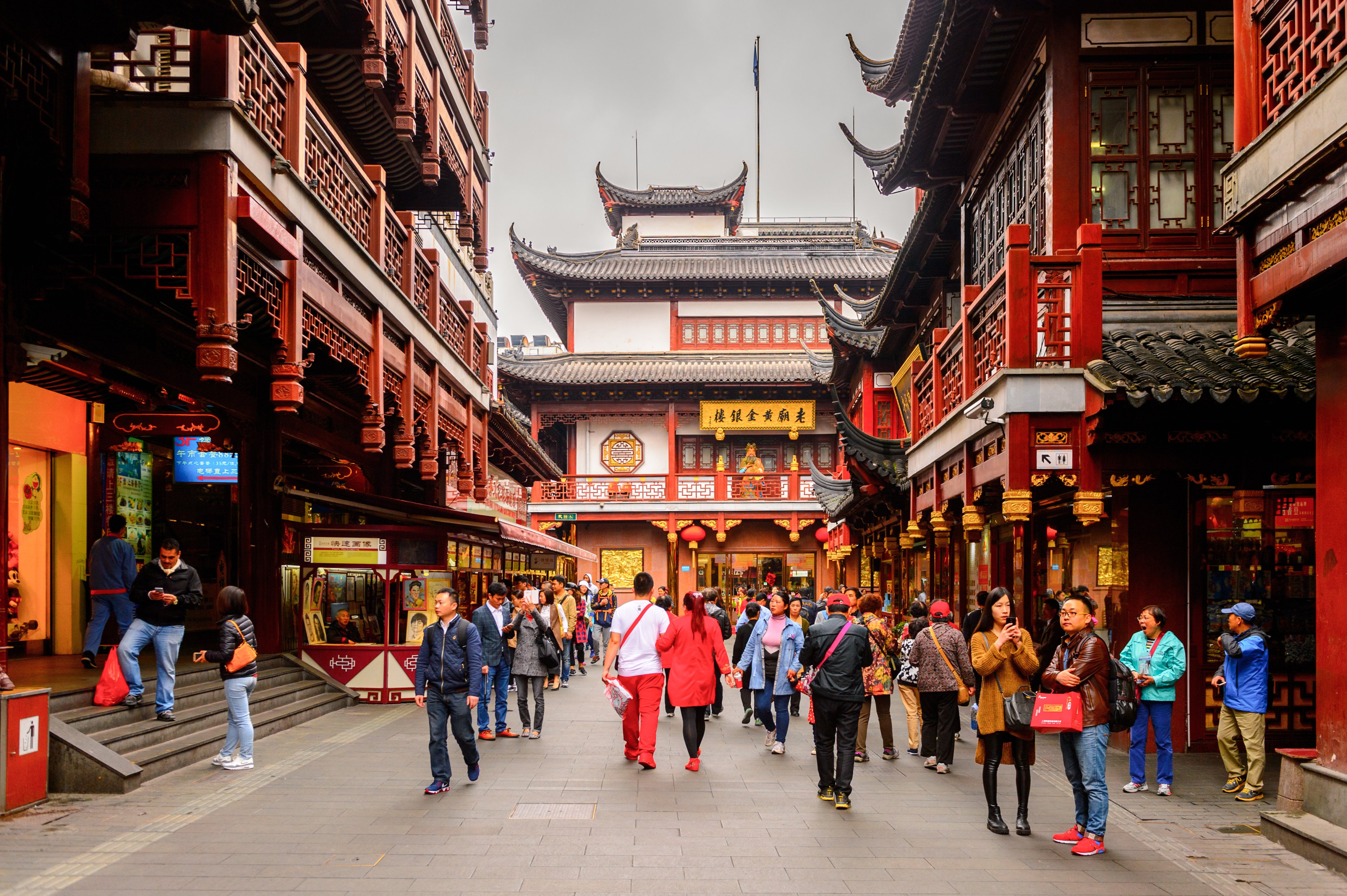 The commercial zone of the  City God Temple complex in Shanghai. Photo: Shutterstock