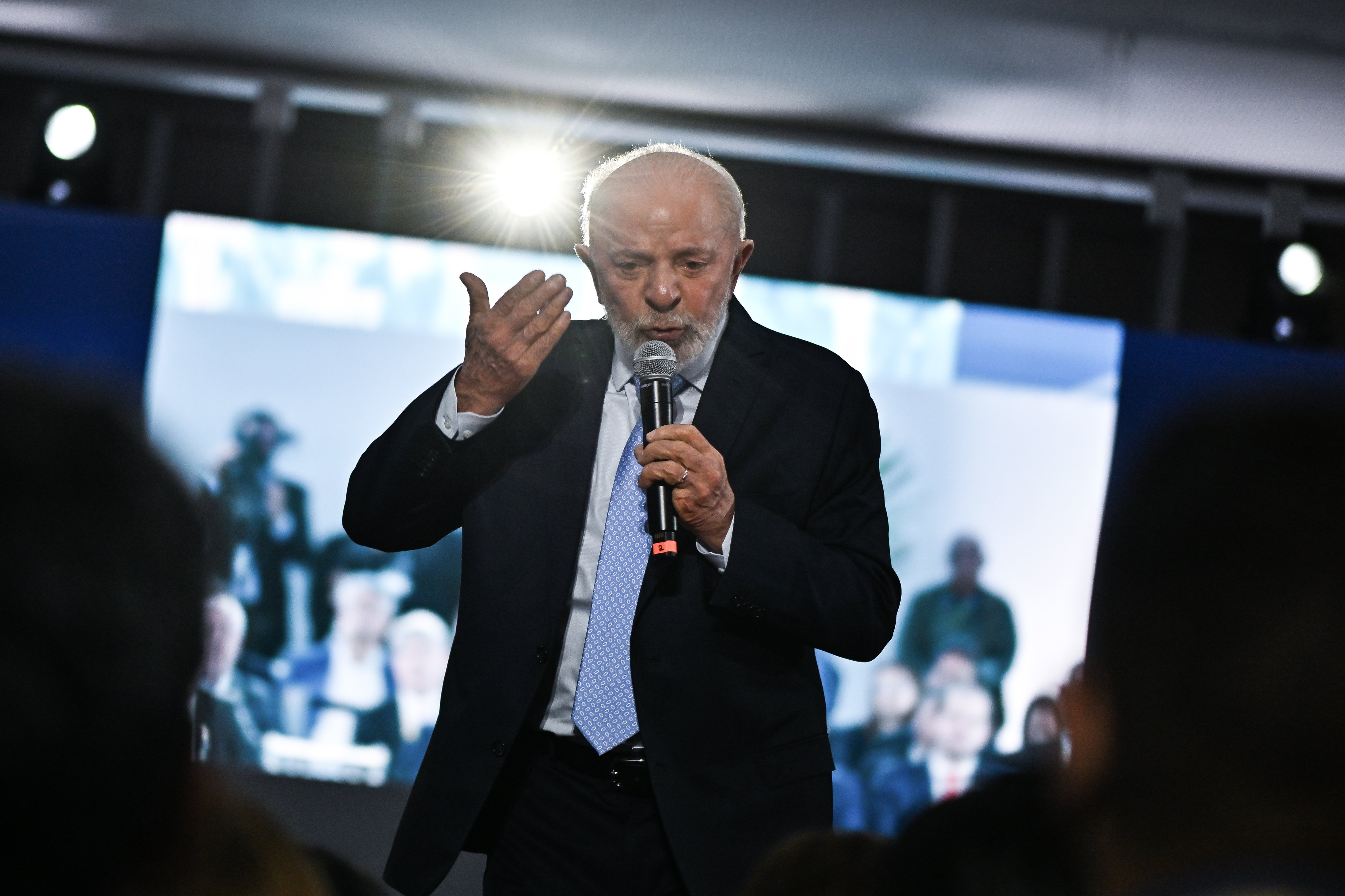 Brazilian President Luiz Inacio Lula da Silva speaks during the opening ceremony of the 99th National Meeting of the Construction Industry at National Confederation of Industry headquarters, in Brasilia in November. Photo: EPA-EFE