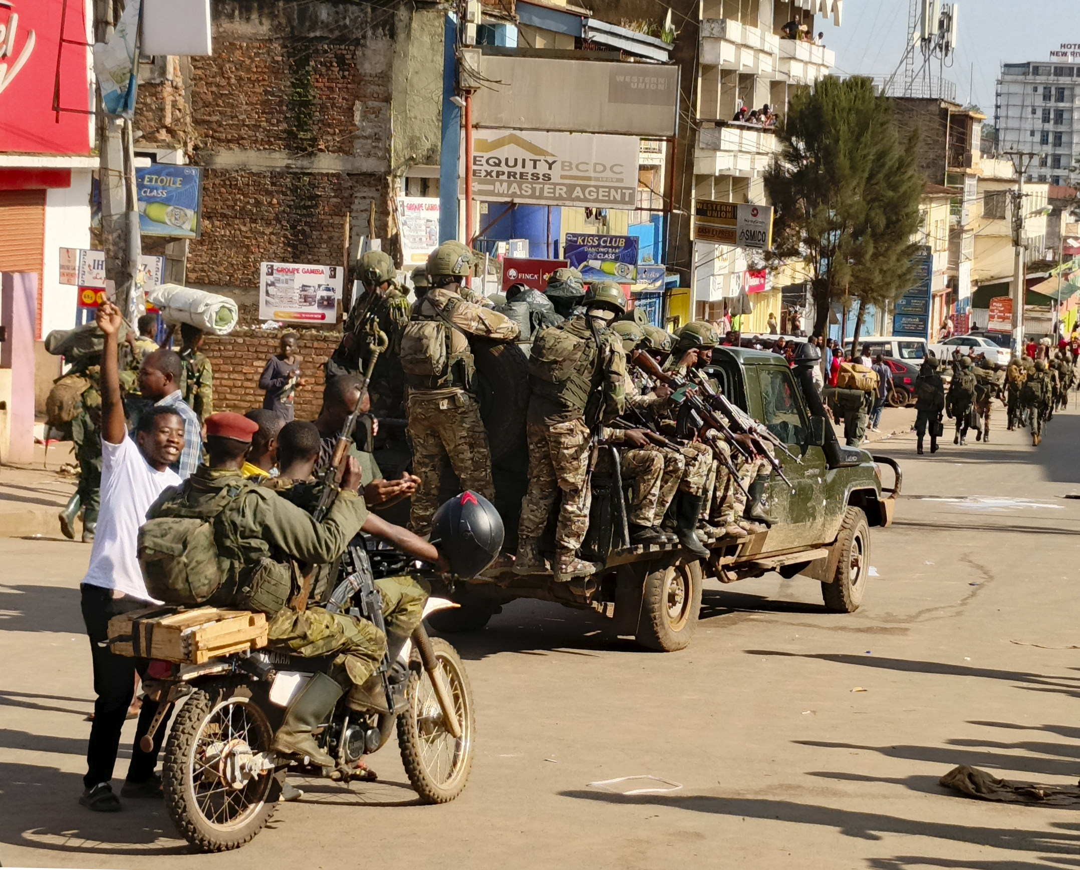 M23 rebels enter Bukavu, on Sunday. Photo: AP