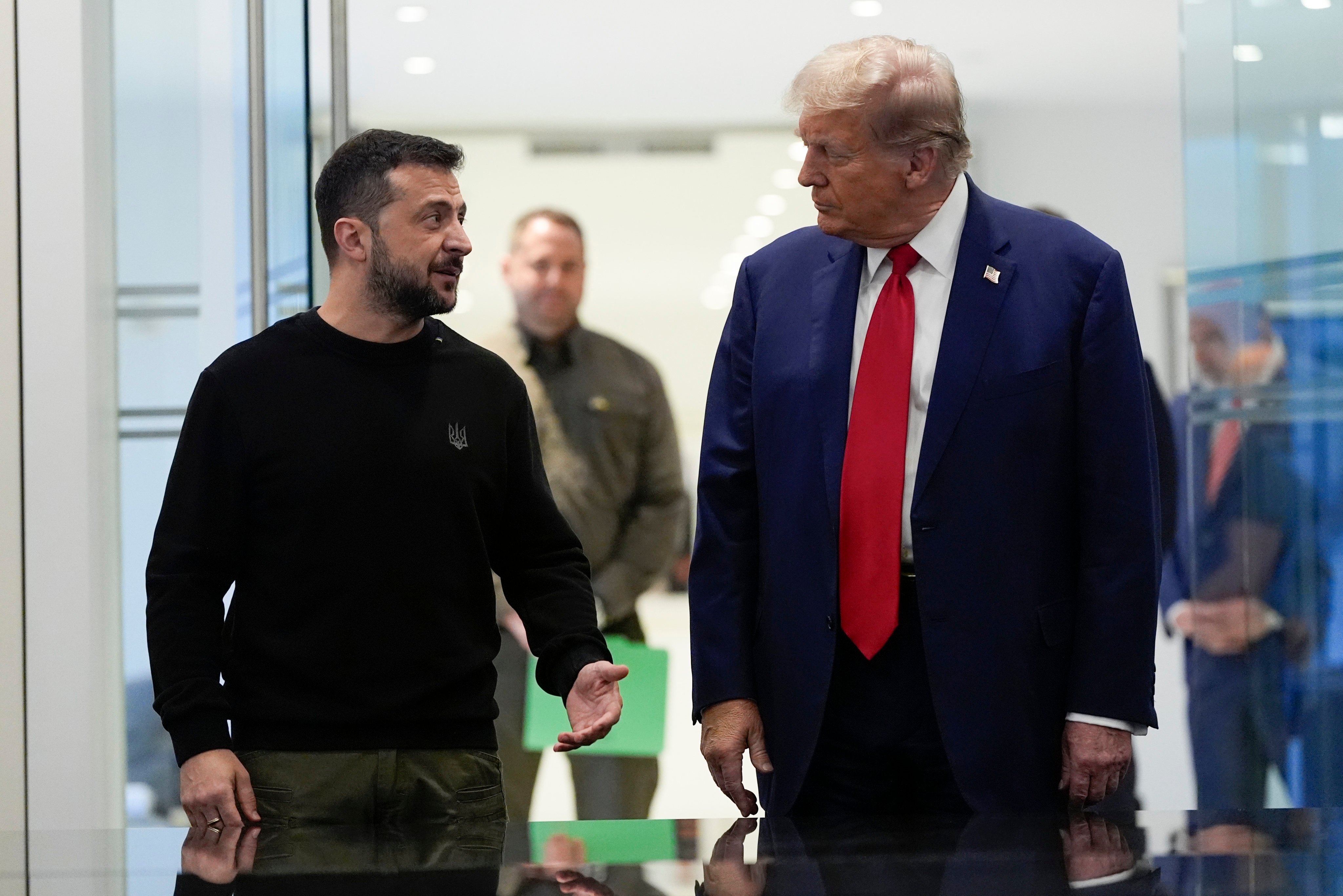 Donald Trump meets Ukraine President Volodymyr Zelensky at Trump Tower in September. Photo: AP