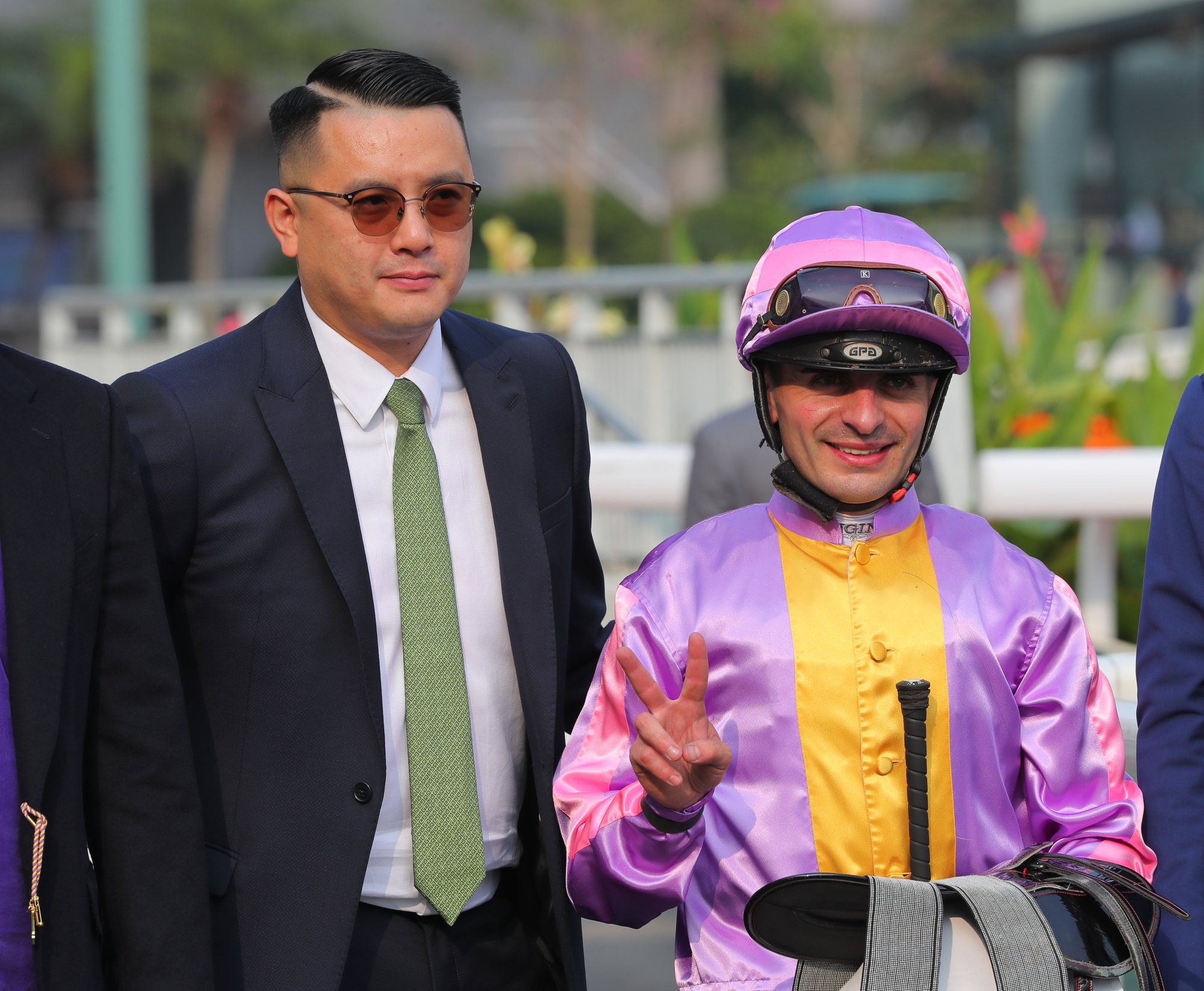 Pierre Ng and Andrea Atzeni after Johannes Brahms’ Sha Tin victory.