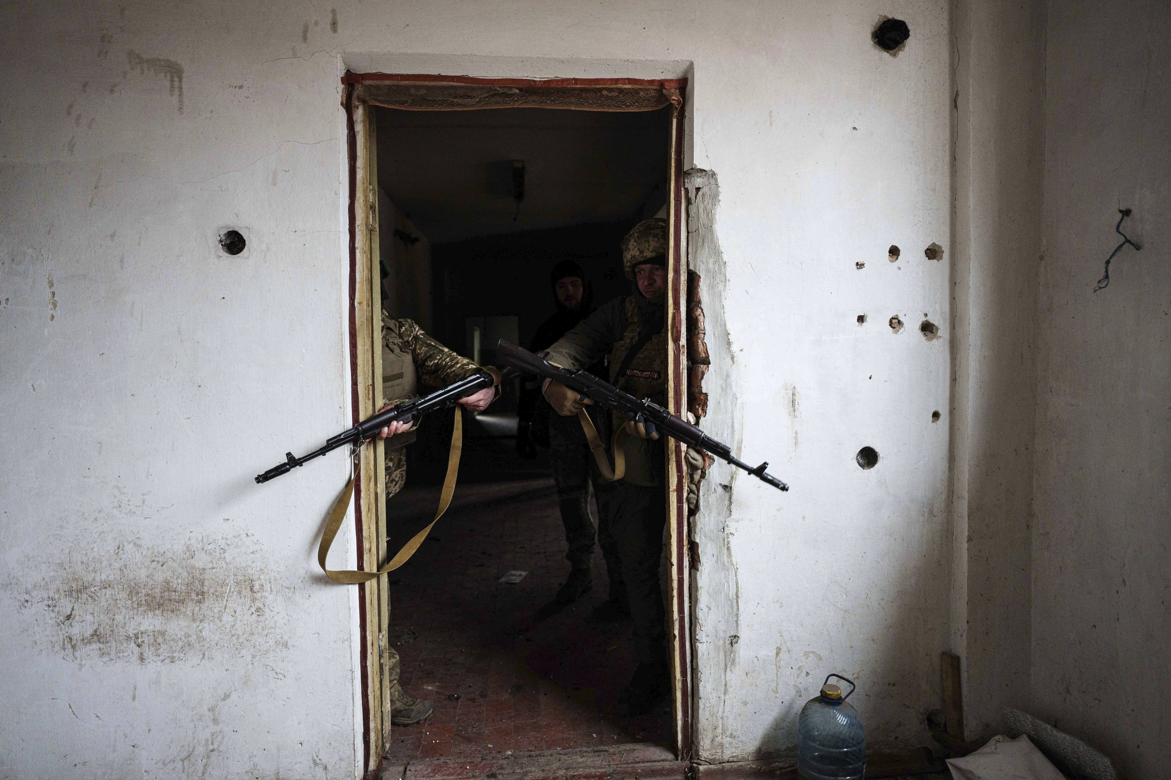 Ukrainian soldiers train not far from the front line in the Pokrovsk area of the Donetsk region, Ukraine. Photo: AP