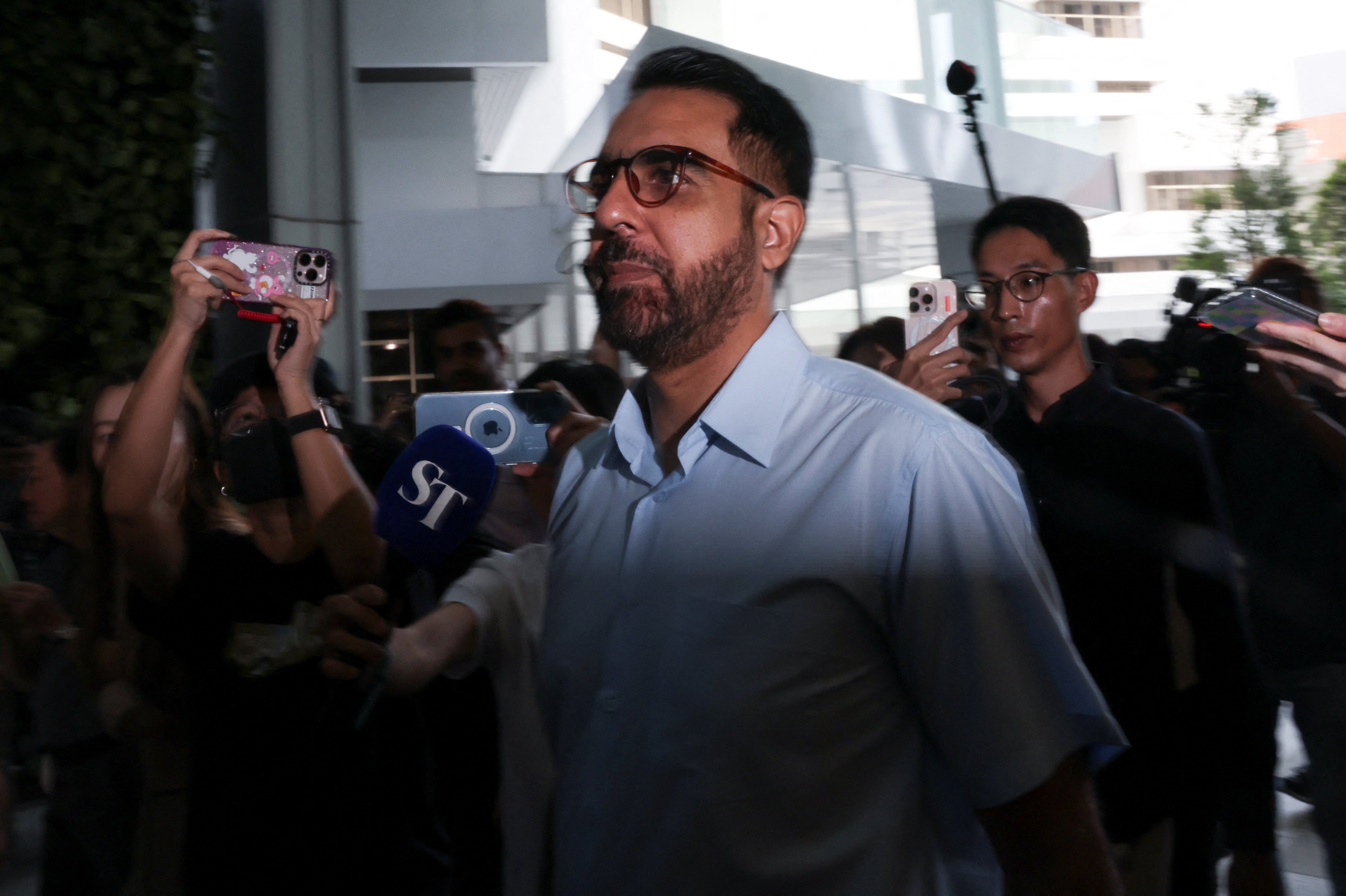 Workers’ Party Secretary General Pritam Singh arrives at court in Singapore on Monday. Photo: Reuters