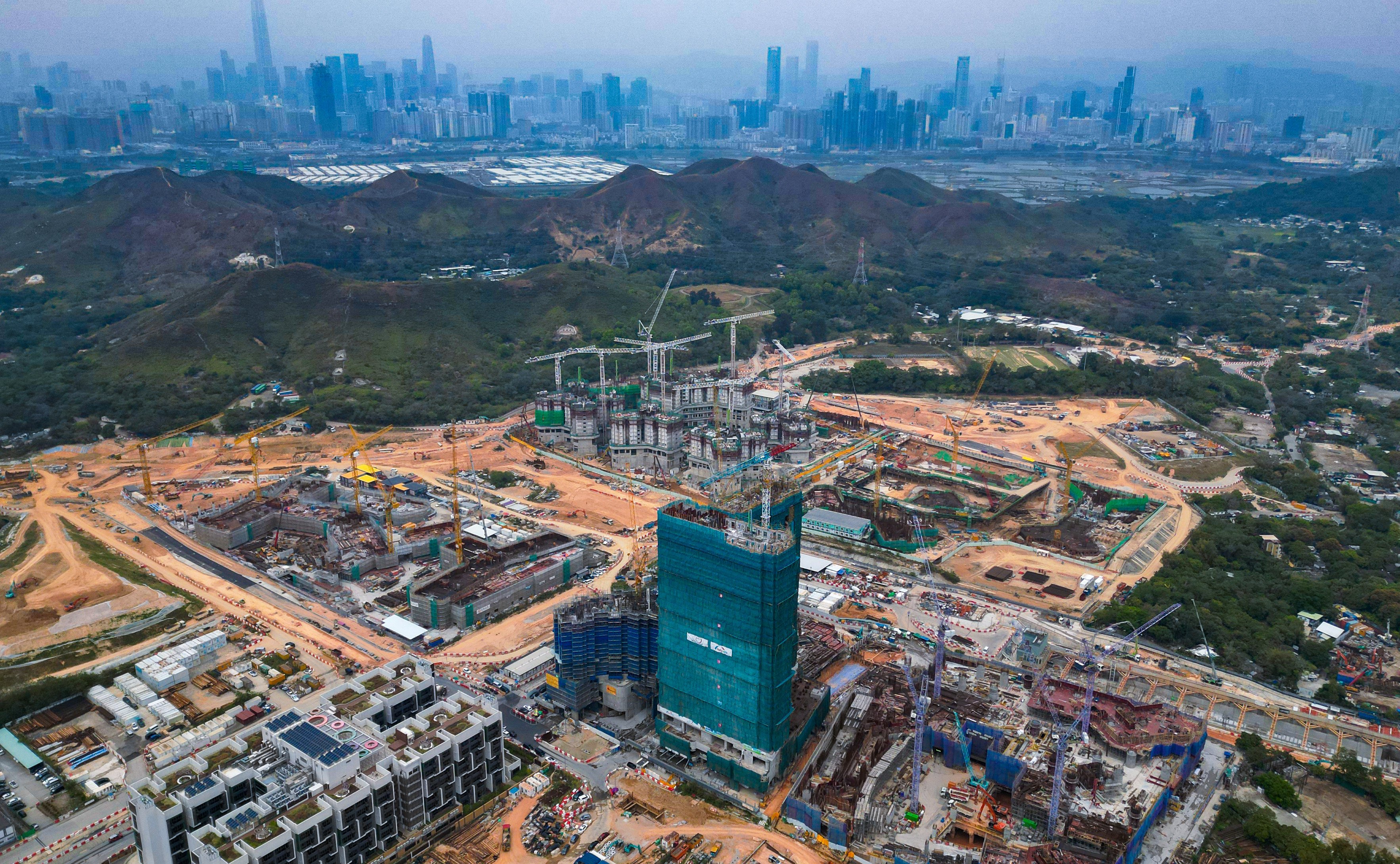 A public housing construction site near the border with Shenzhen. Photo: May Tse