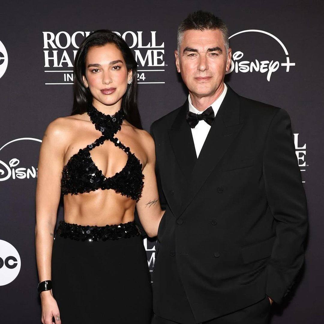 Dua Lipa and her manager-father Dukagjin Lipa at the 2024 Rock & Roll Hall of Fame induction ceremony. Photo: @dukagjinlipa/Instagram