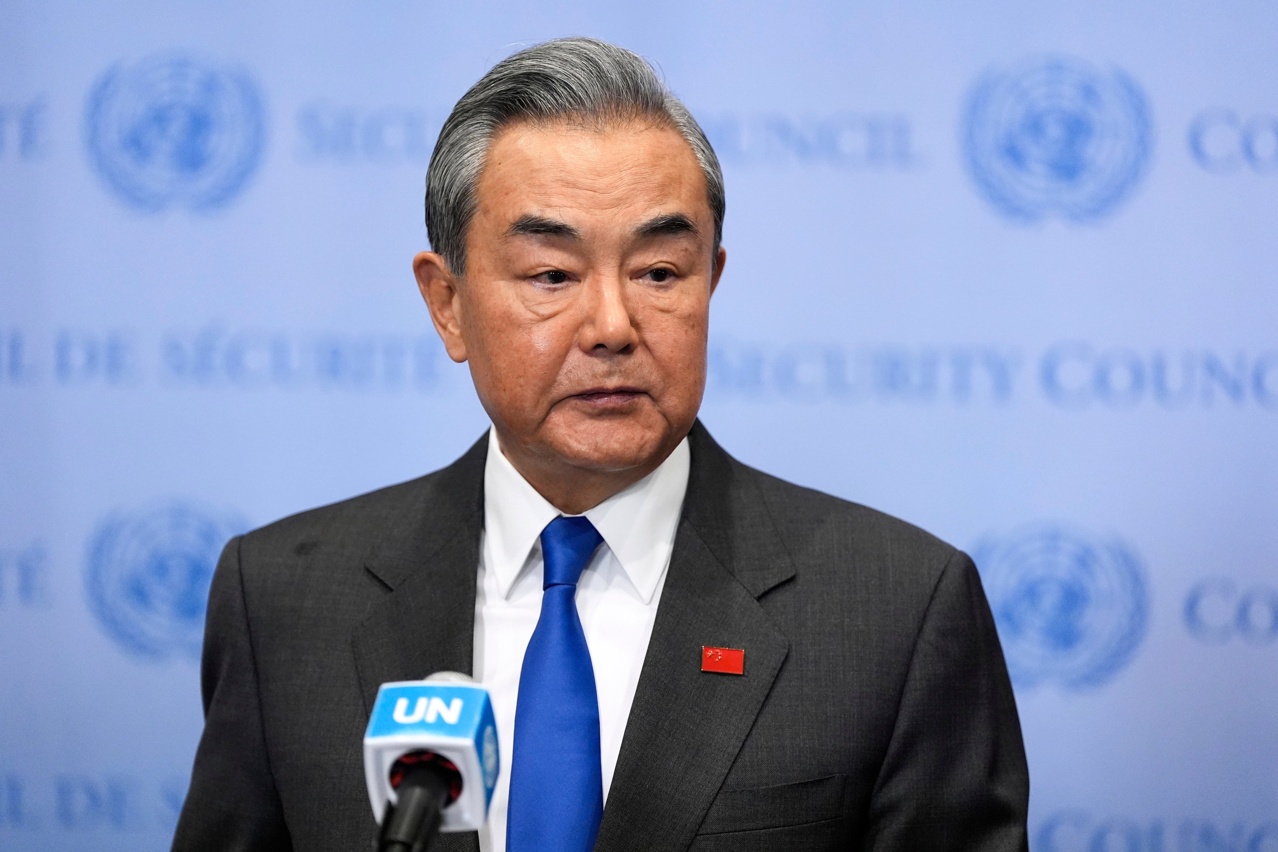 China’s Foreign Minister Wang Yi at the United Nations. Photo: AP