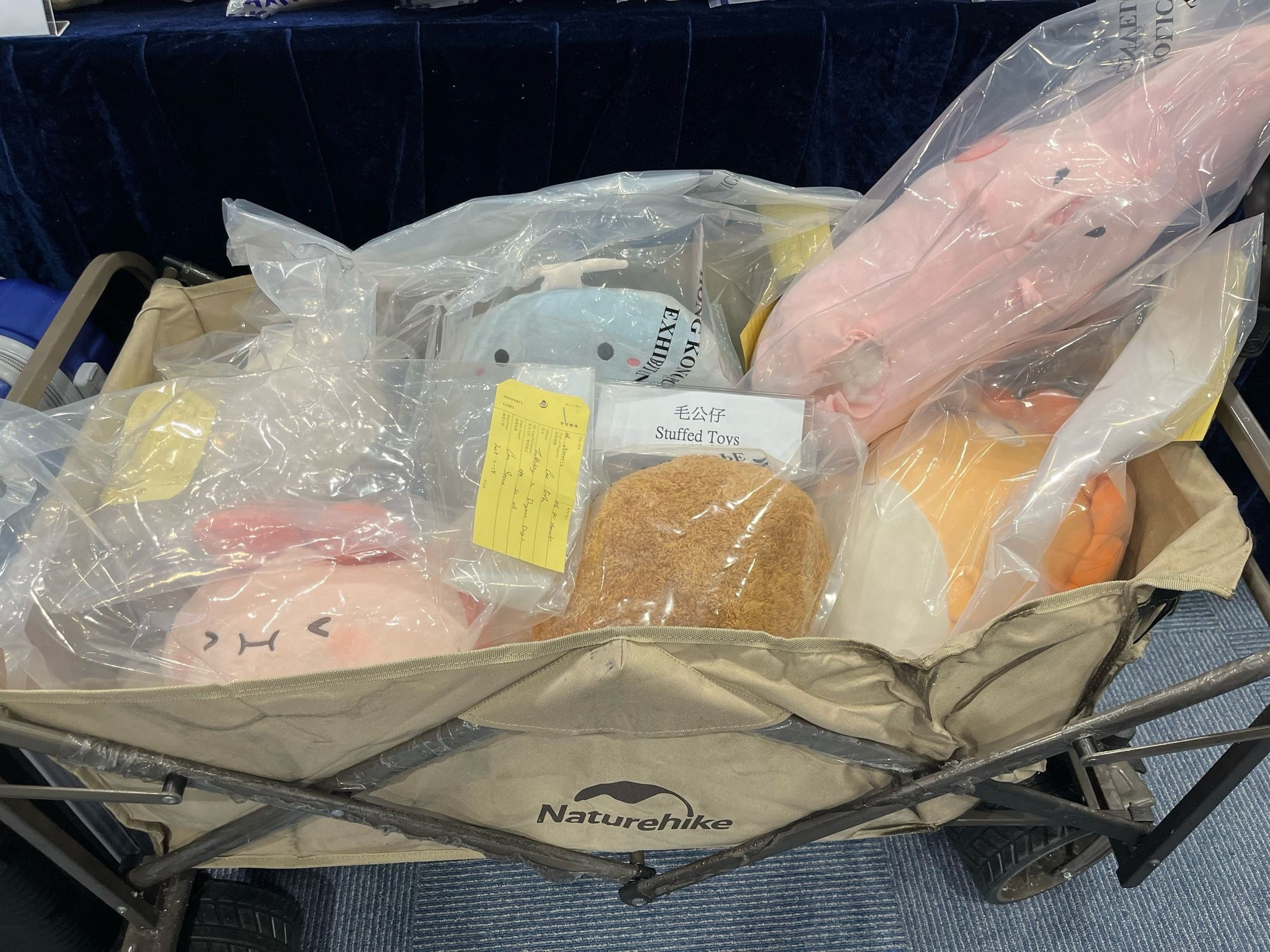 Cocaine was found inside plush toys being carried in two suitcases, police have said. Photo: Handout