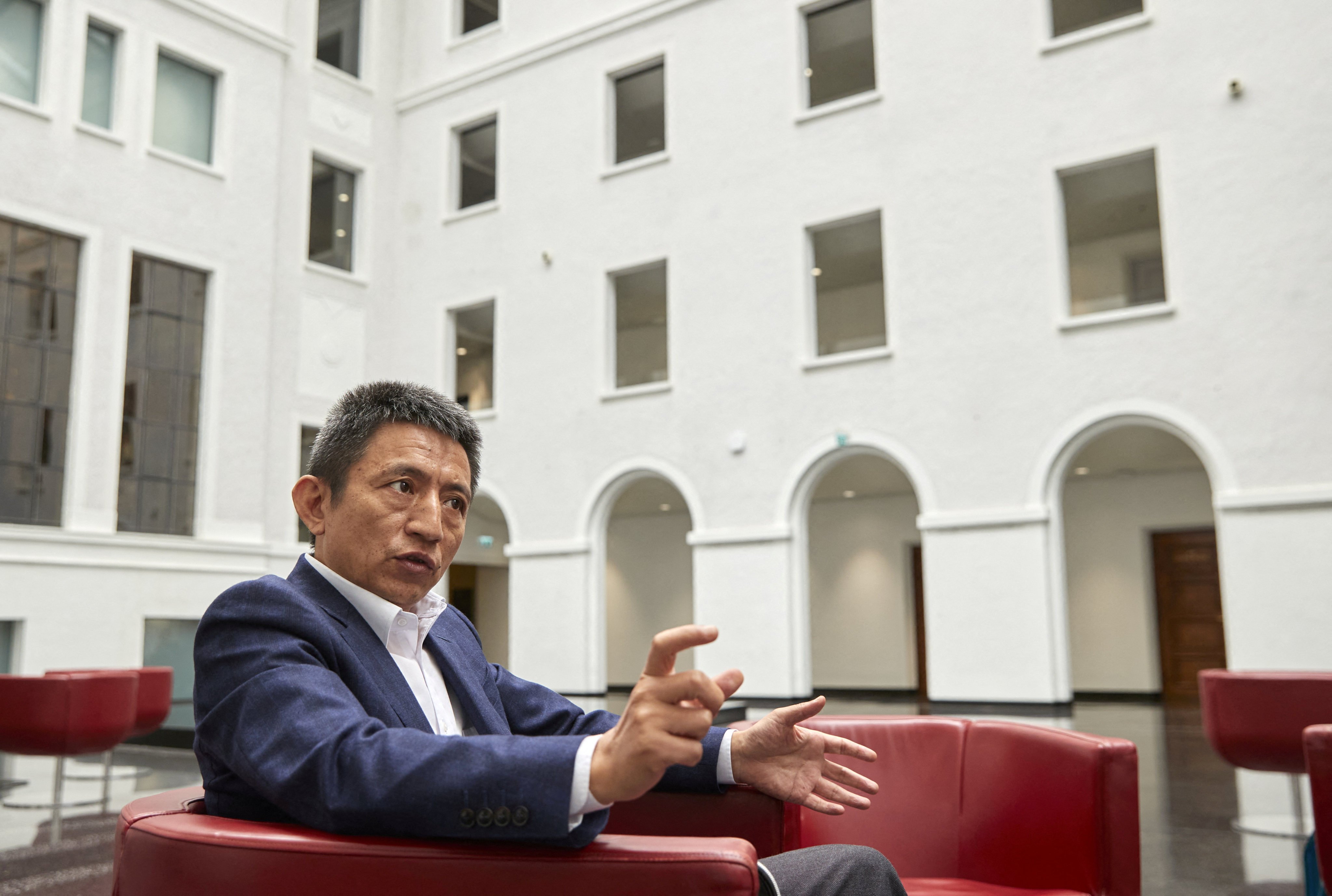 Li Chenggang, China’s Ambassador to the World Trade Organisation, gestures during an interview in Geneva, Switzerland, in July 2021. Photo: Reuters