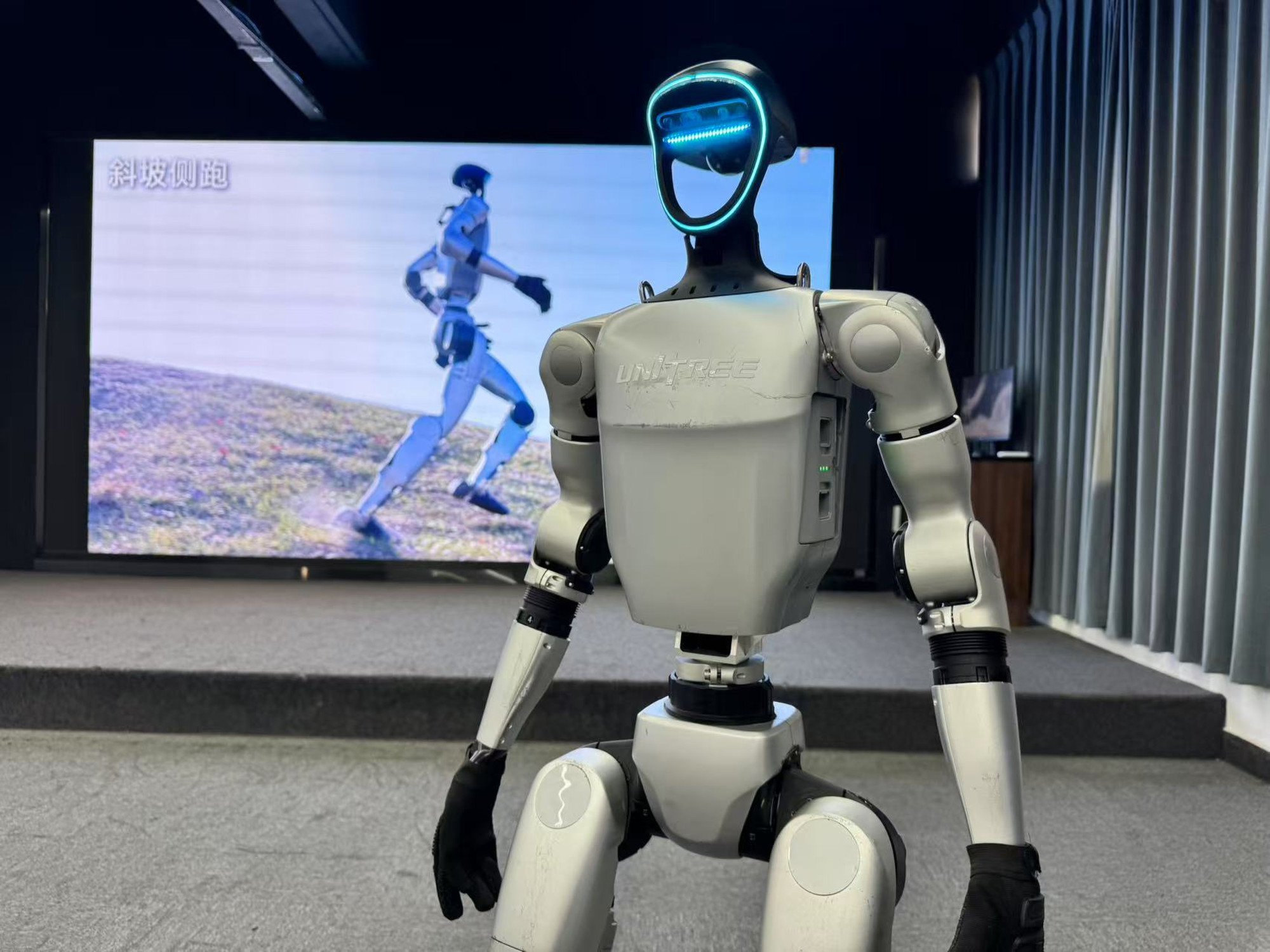 Unitree’s humanoid robots on display at the company’s offices. Photo: Handout