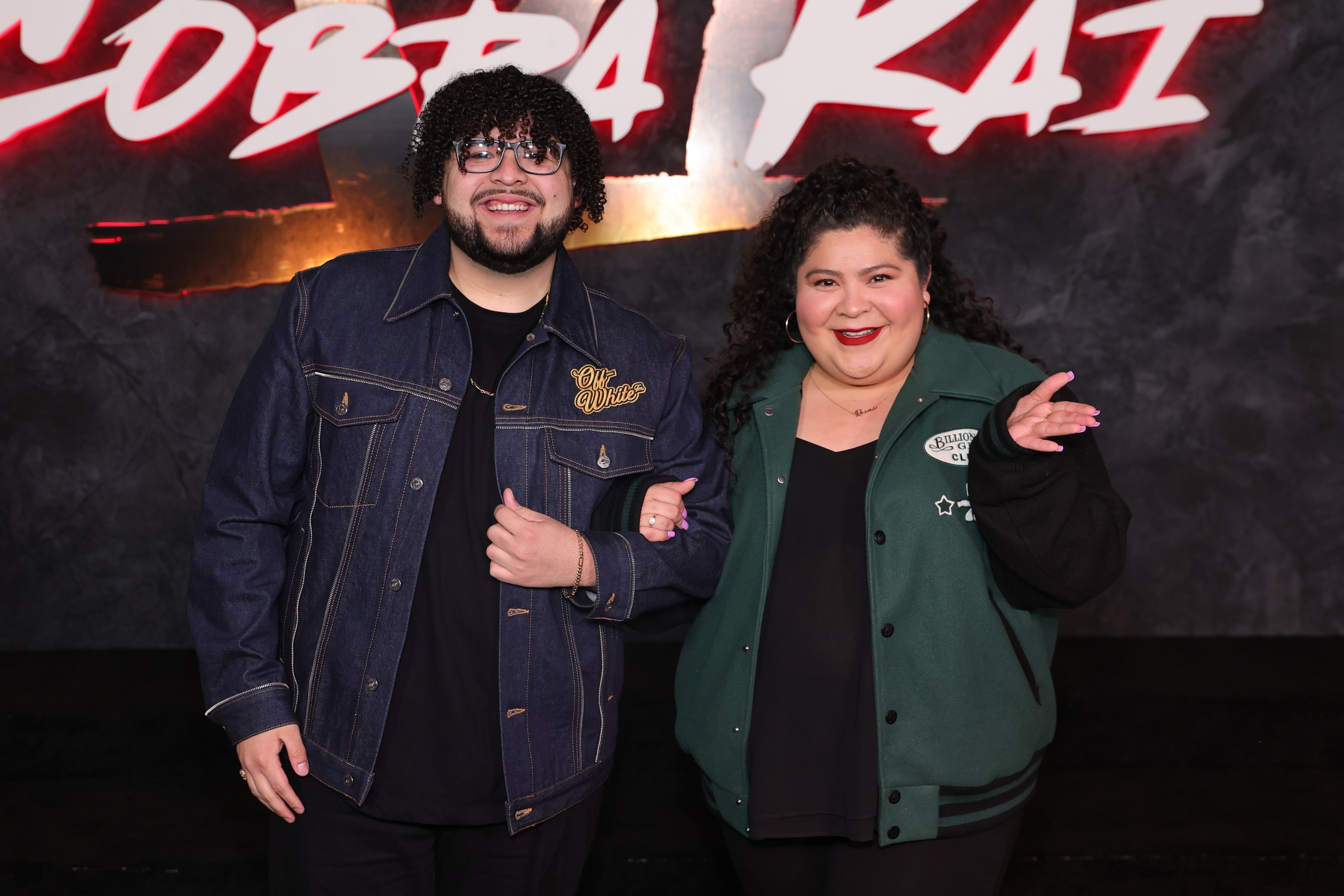 Rico Rodriguez and sister Raini Rodriguez at the Hollywood series finale premiere of Cobra Kai, on Netflix. Photo: Getty Images