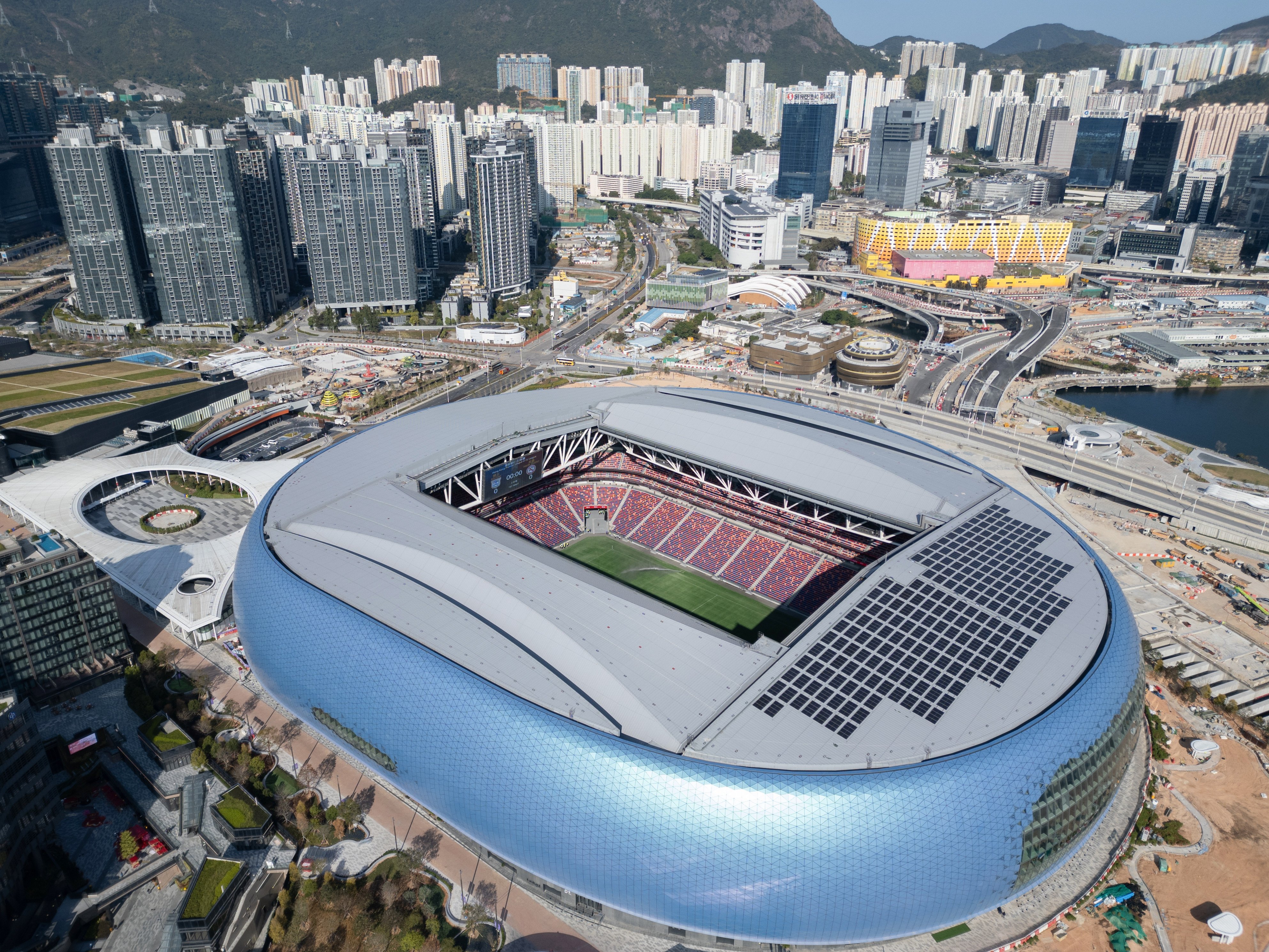 An aerial view of the main stadium of Kai Tak Sports Park, which will be officially launched on March 1. Photo: Eugene Lee