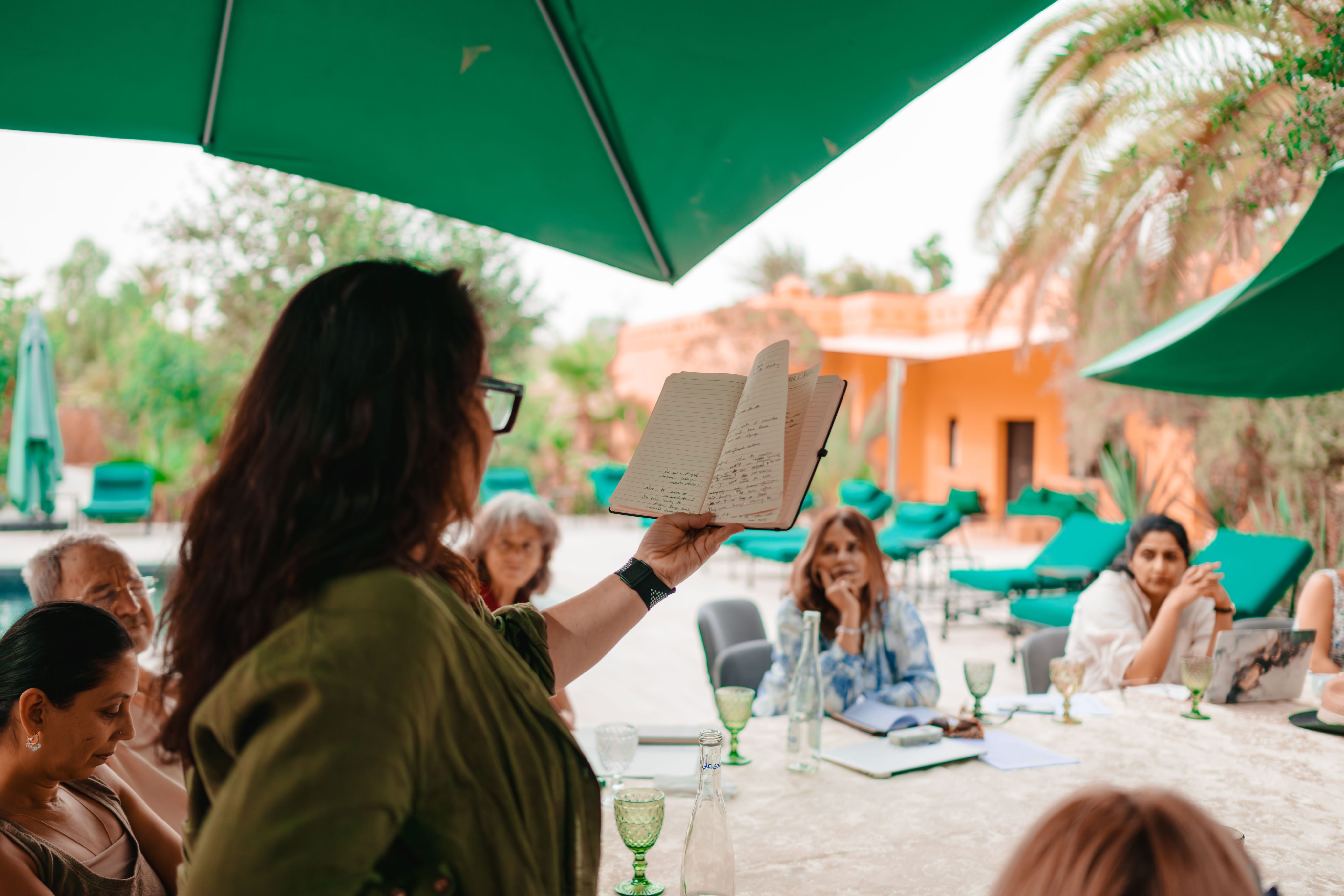 Participants at the Silk Road Slippers writing masterclass held in Marrakech, Morocco. Photo: Ayman Bardi