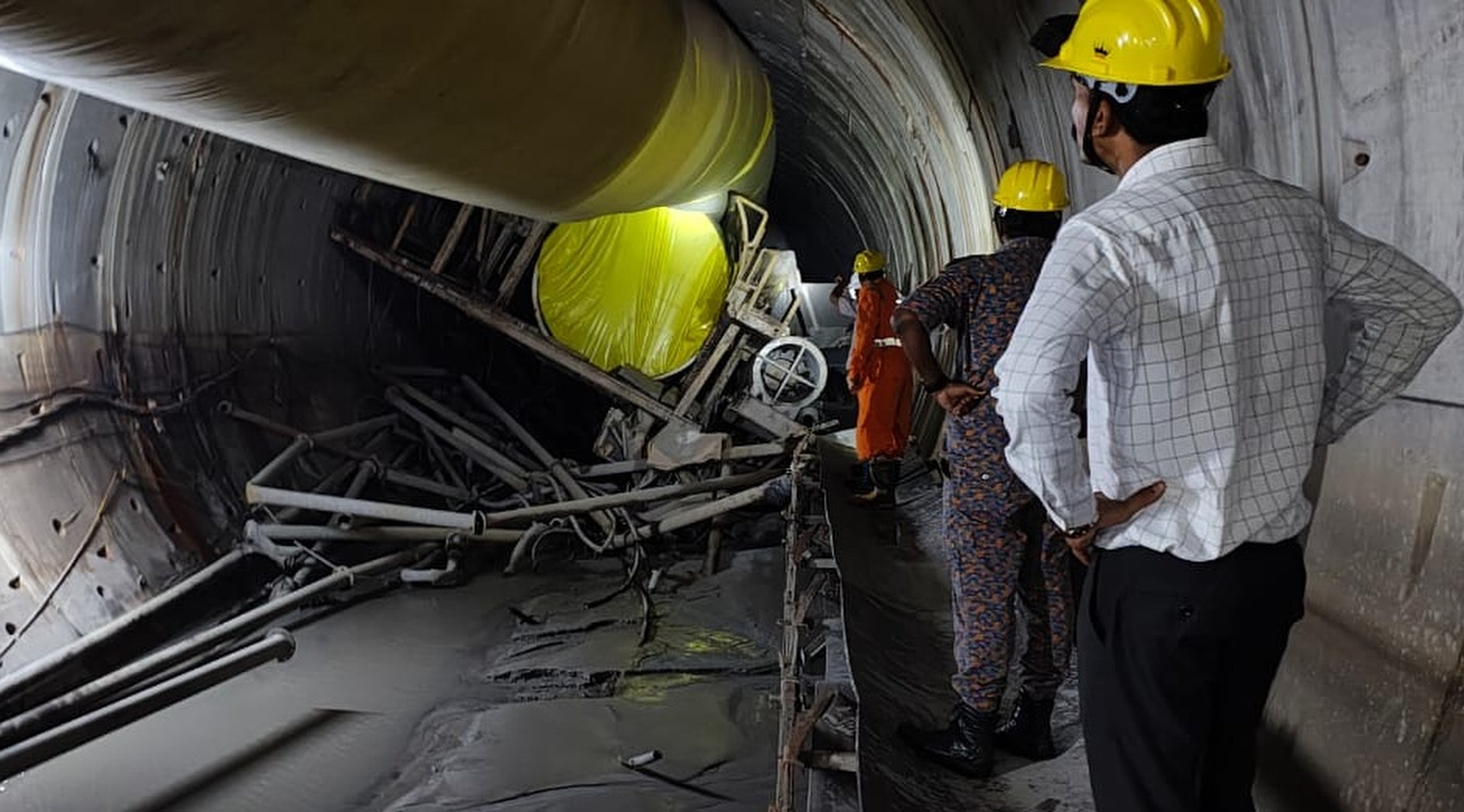 Collapsed portion of the Srisailam Left Bank Canal tunnel, in which at least eight workers are feared trapped. Photo: handout