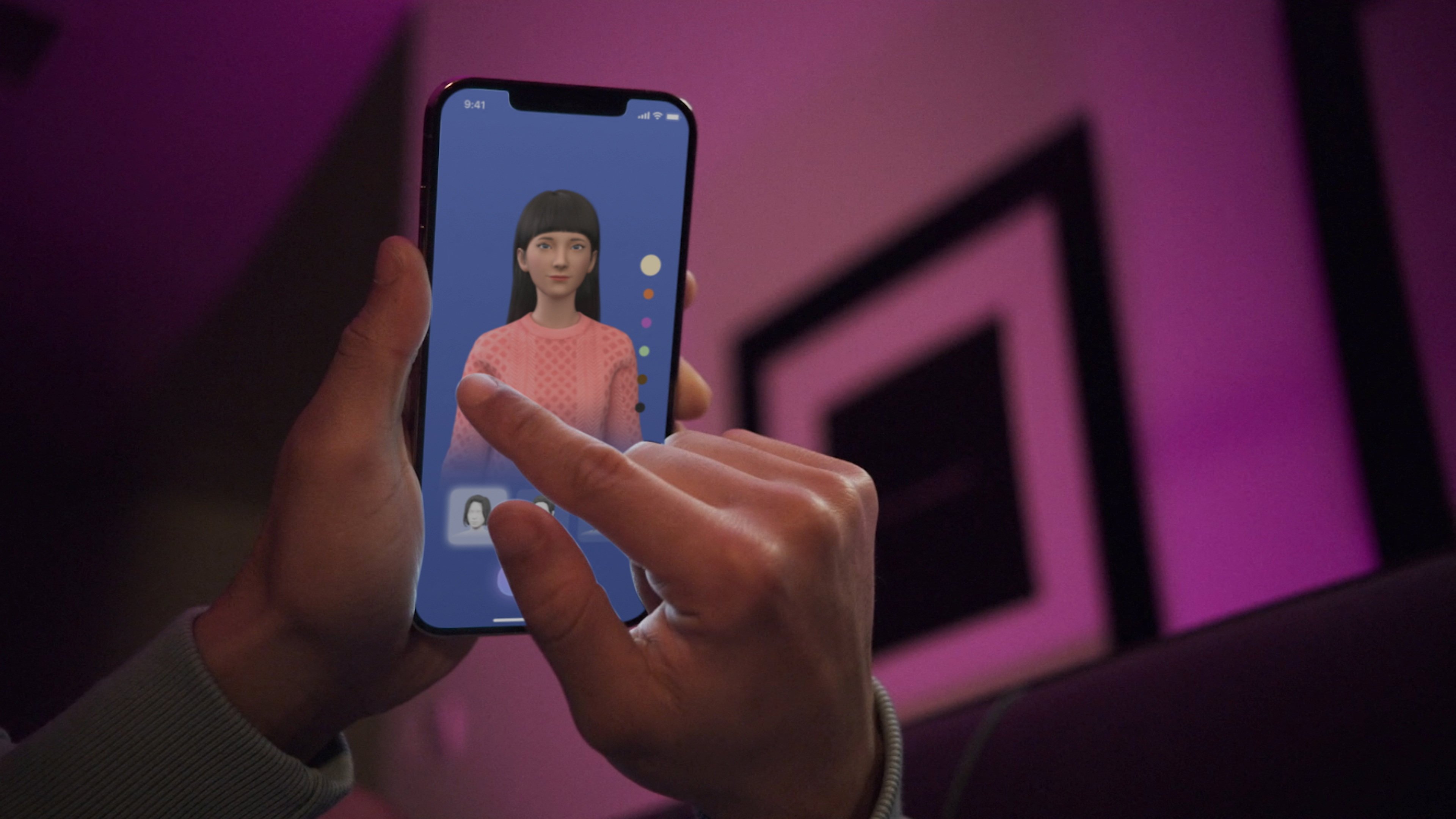 An image from US start-up Replika shows a user interacting with a smartphone app to customise an avatar for a personal artificial intelligence chatbot, known as a Replika. Photo: Luka, Inc./Handout via Reuters