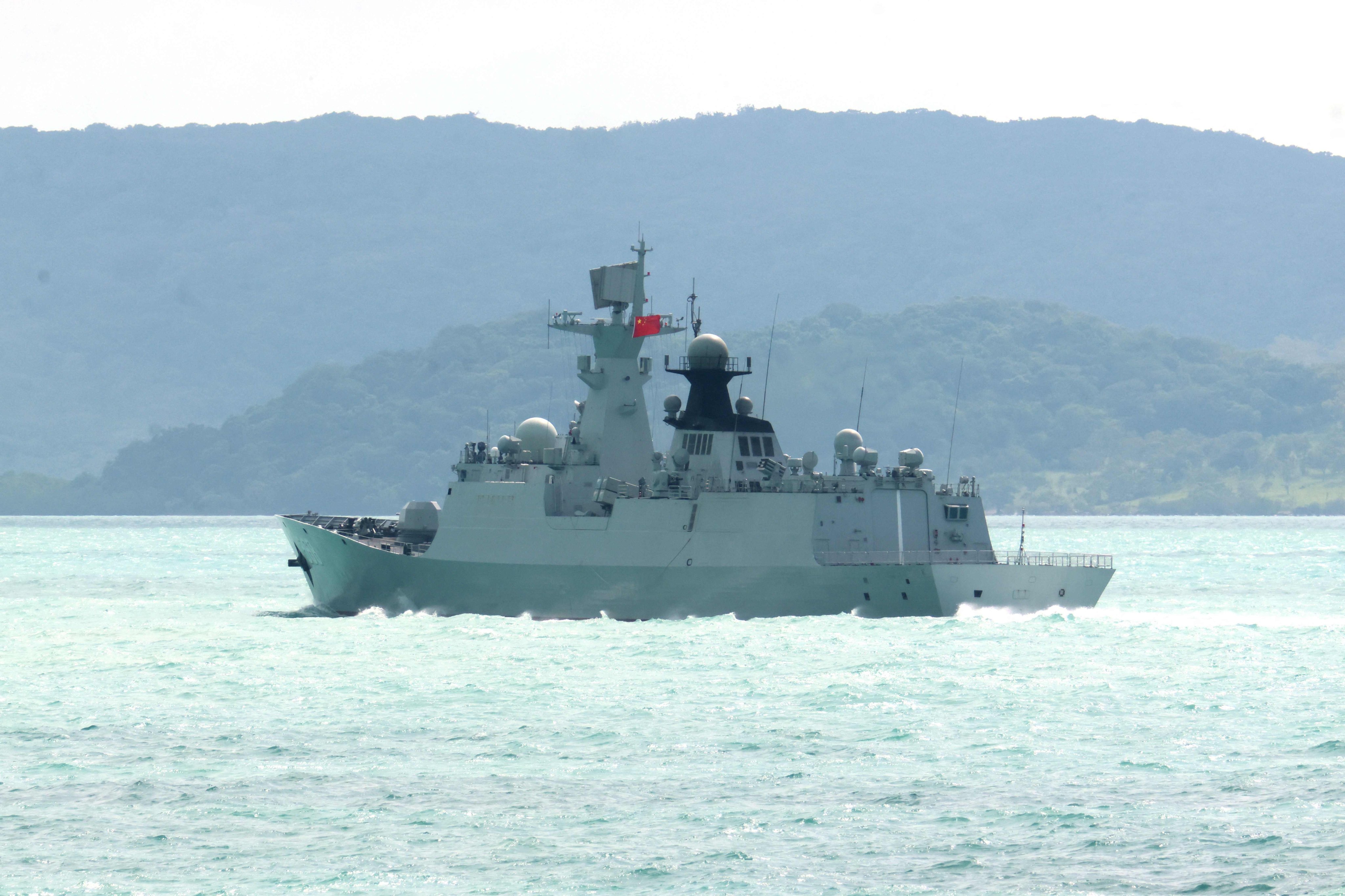 A People’s Liberation Army-Navy  Jiangkai-class frigate Hengyang sailing at an undisclosed location. Australia’s Foreign Minister Penny Wong voiced concern on February 21 over live fire drills conducted by three Chinese warships sailing off the country’s east coast. Photo: Australian Defence Force/AFP