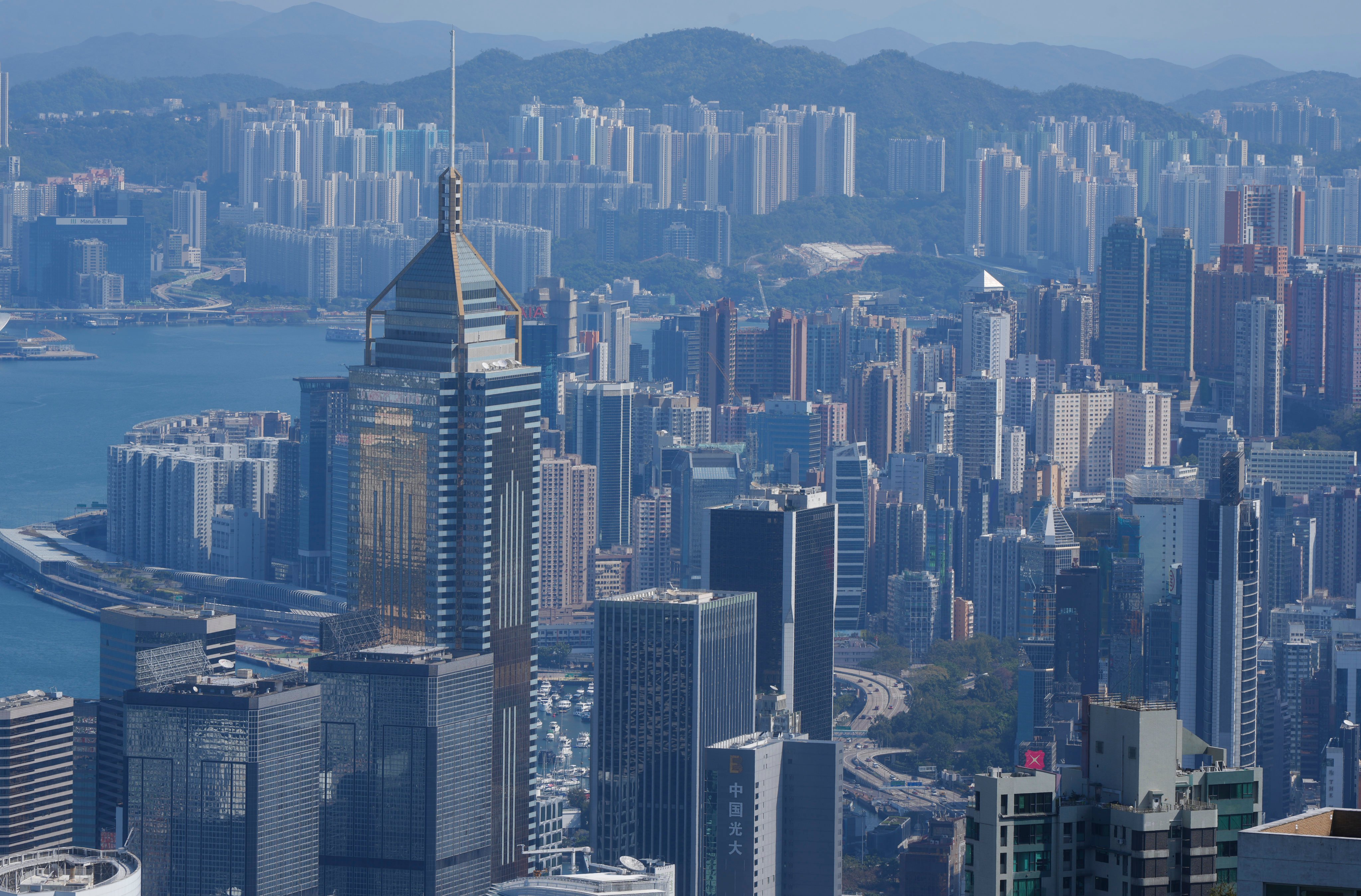 Hong Kong’s skyline with business area taken at The Peak on 4 February 2025. Photo: Sam Tsang