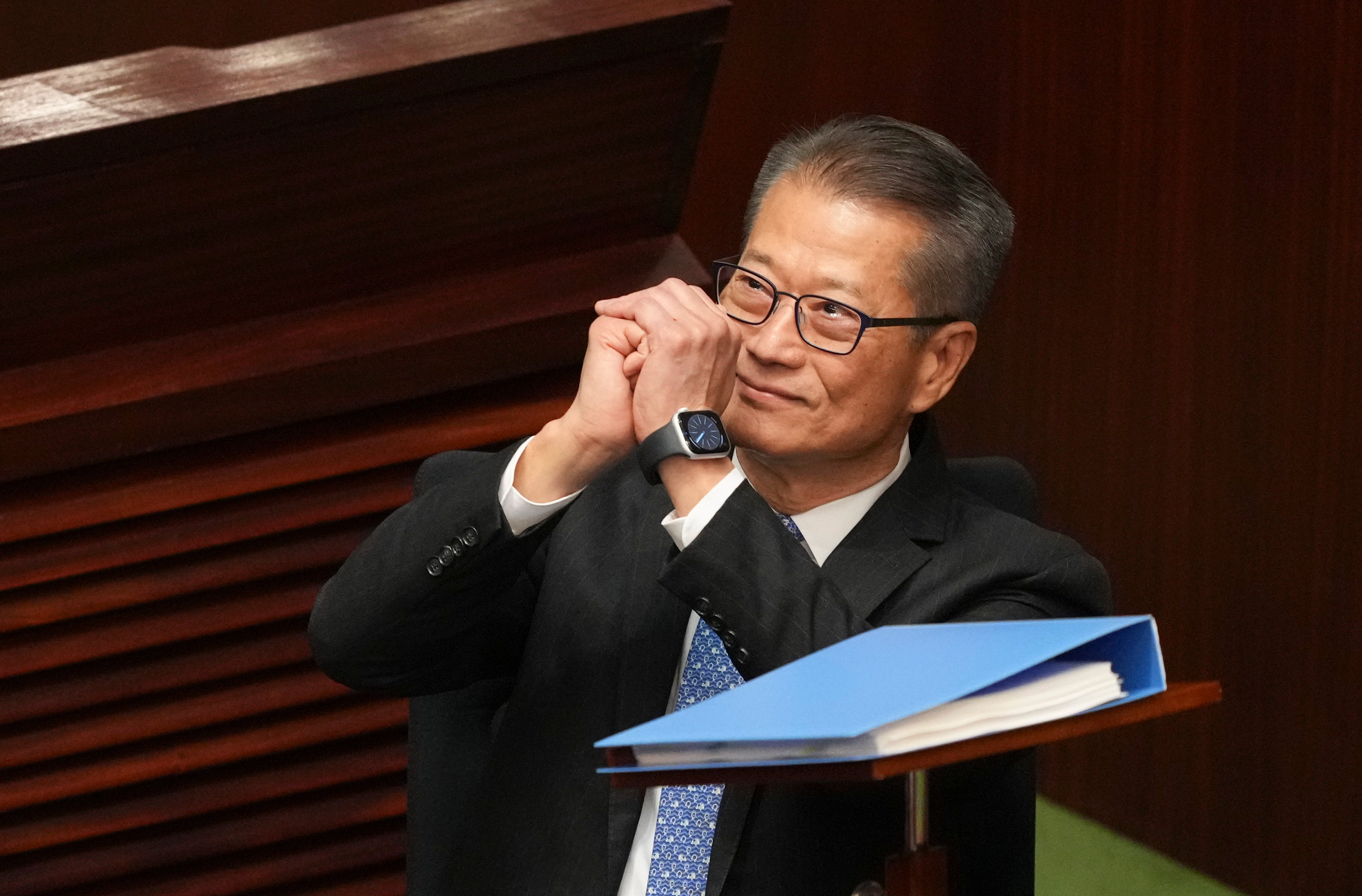 Financial Secretary Paul Chan delivers his annual budget address on Wednesday. Photo: Sam Tsang