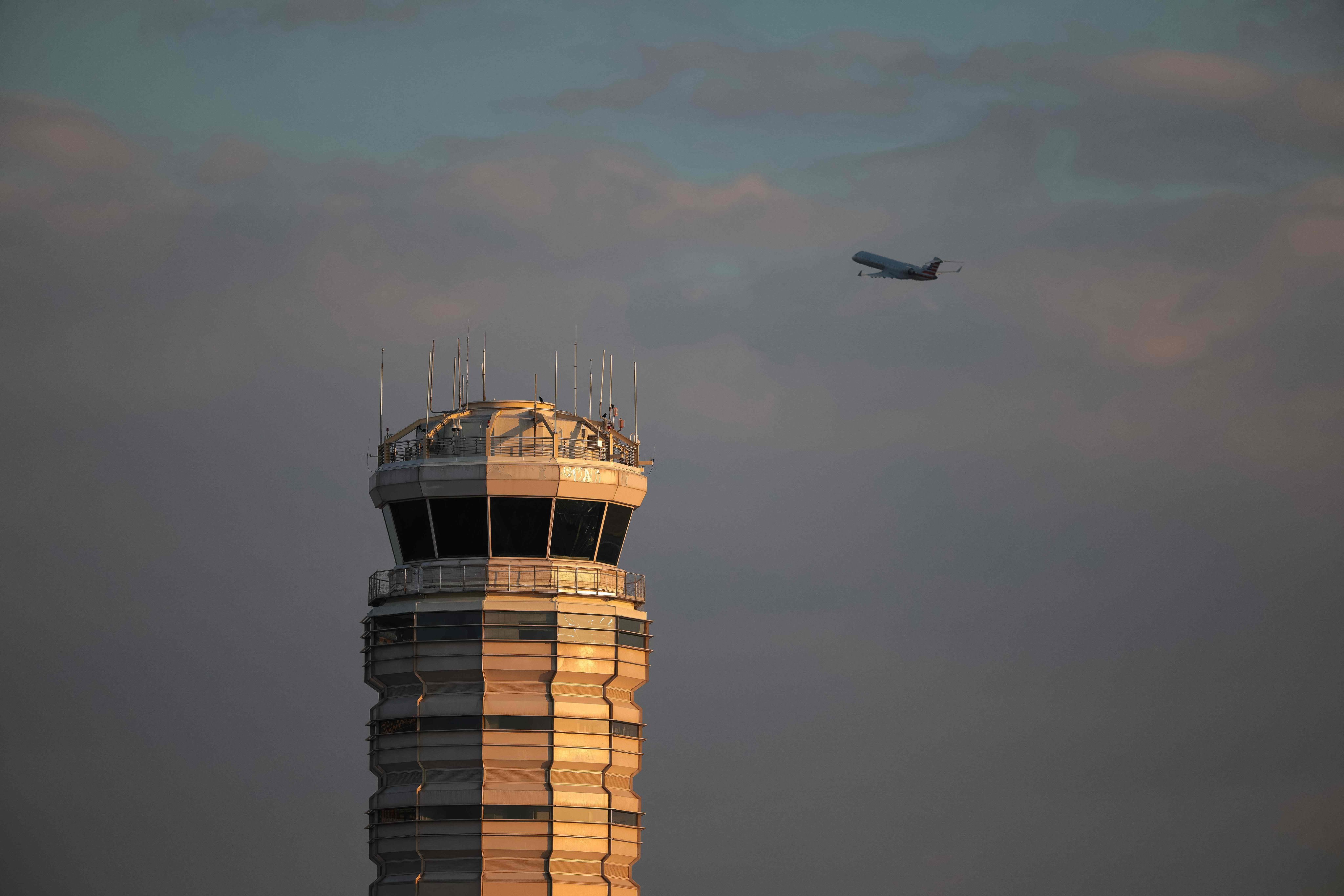 The air traffic control tower at Ronald Reagan Washington National Airport. Photo: AFP