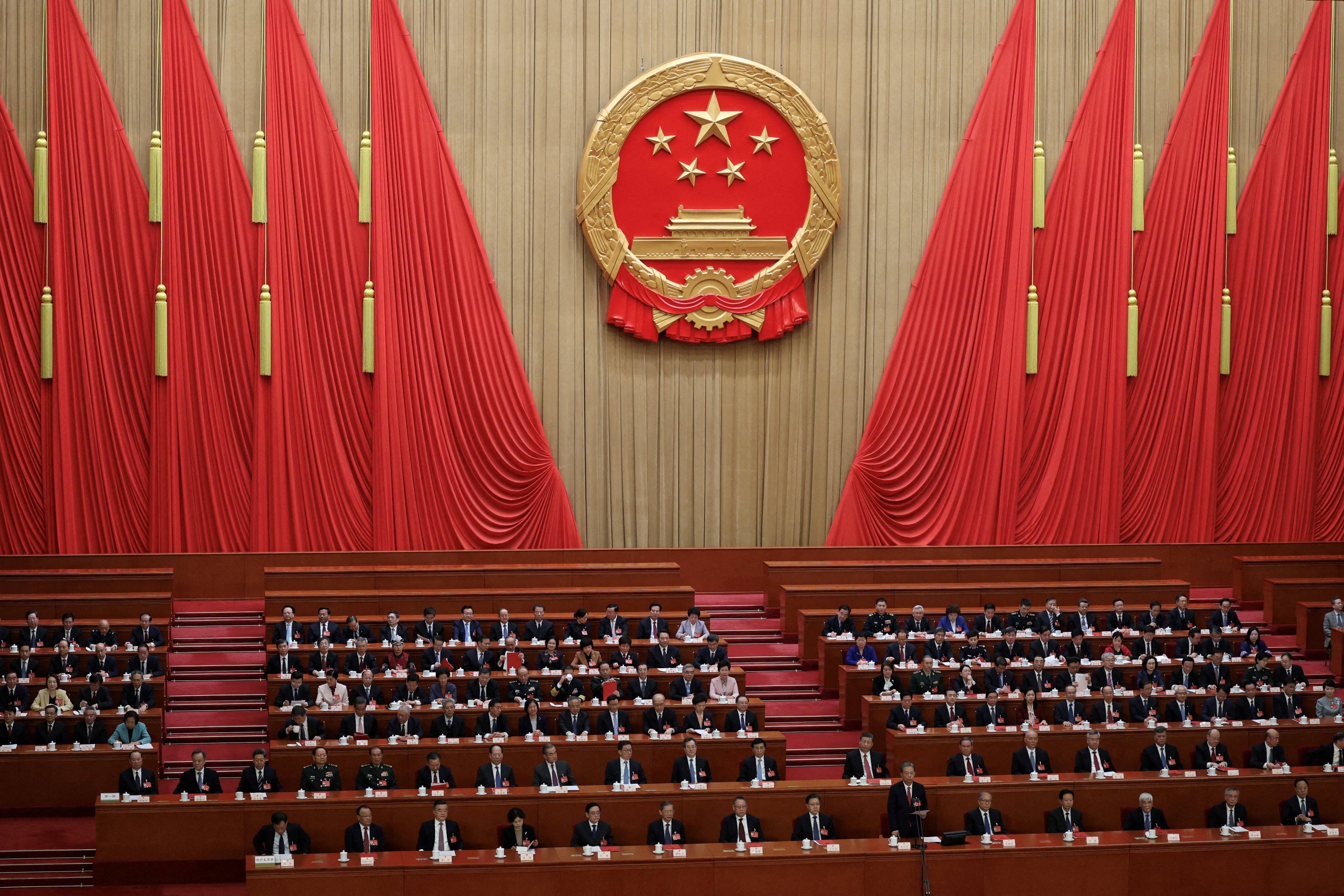 China’s leaders attend the closing session of last year’s National People’s Congress in Beijing. This year’s session takes place next week. Photo: Reuters