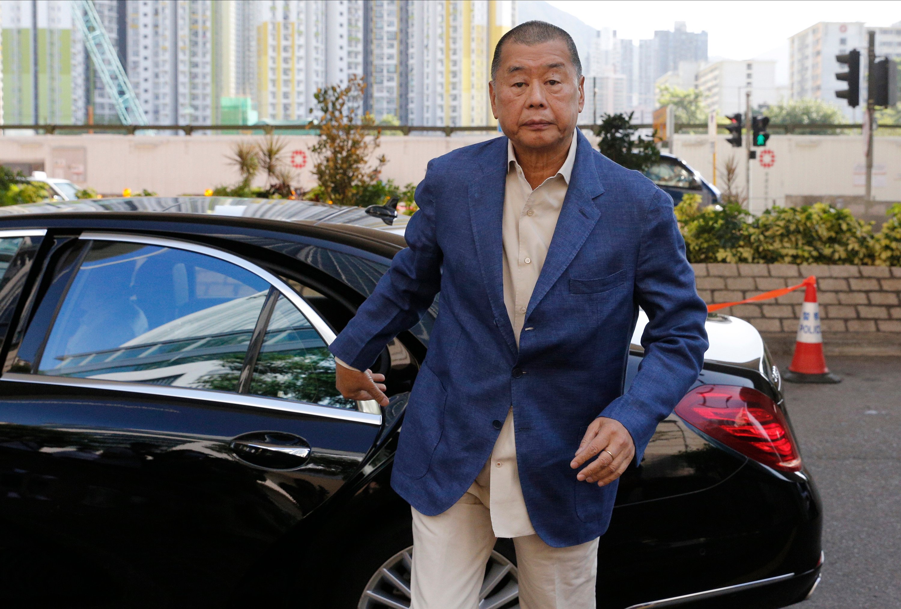 Former media boss Jimmy Lai Chee-Ying arrives at the West Kowloon Court in Cheung Sha Wan. Photo: K. Y. Cheng