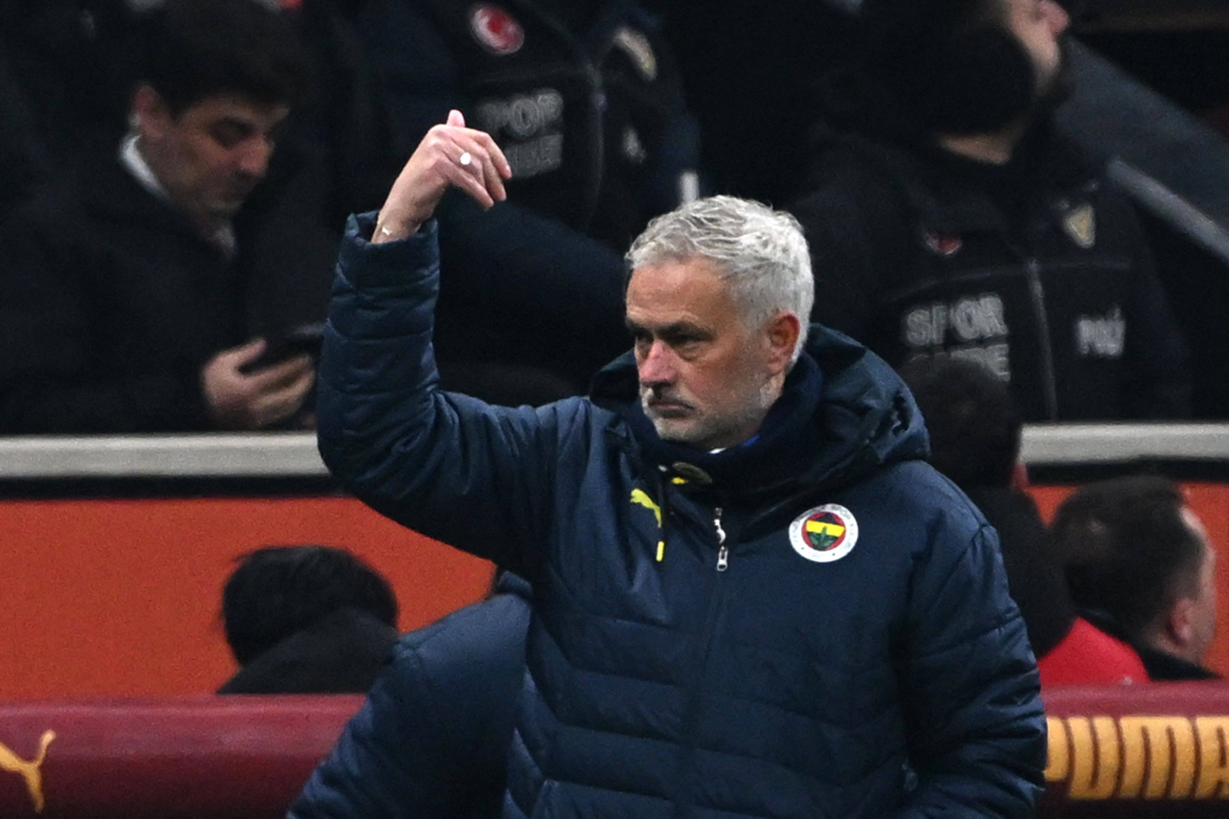 Fenerbahce boss Jose Mourinho was handed a four-match ban by the Turkish Football Federation. Photo: AFP