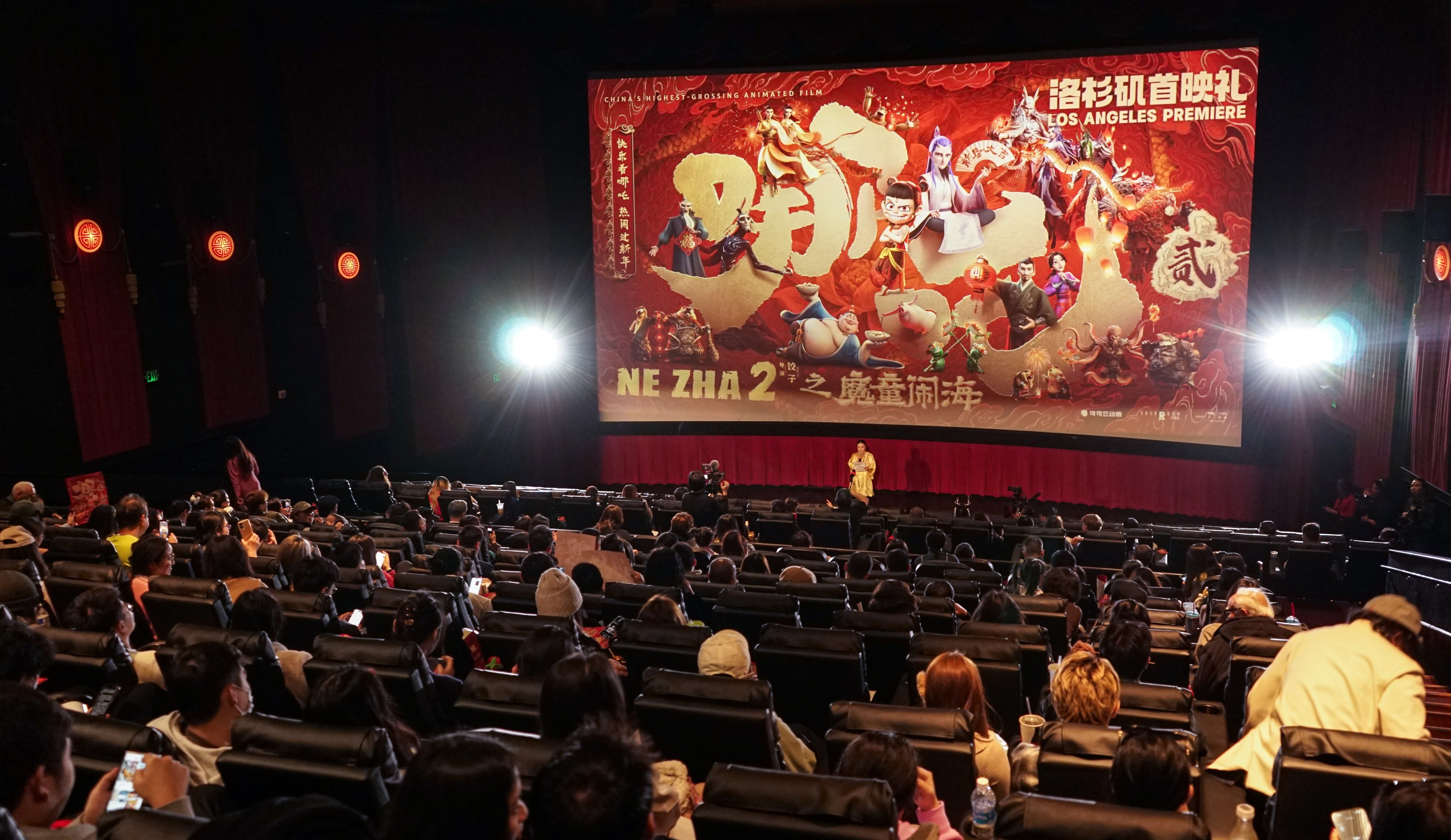 Audiences attend the North American premiere of Ne Zha 2 in Los Angeles on February 8, 2025. Photo: Xinhua