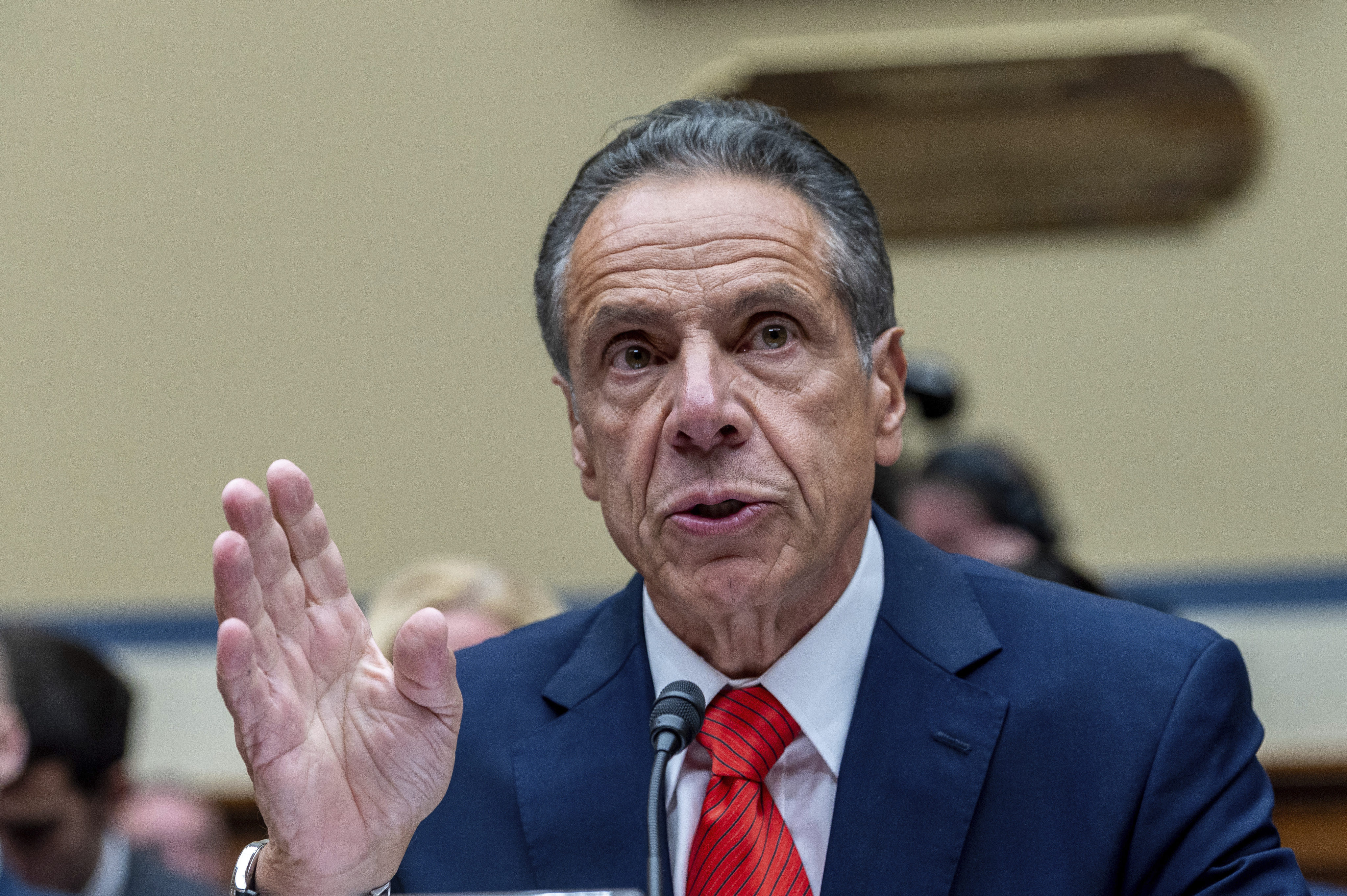 Former New York governor Andrew Cuomo testifies before the US House Oversight Select Subcommittee’s hearing on the coronavirus pandemic in Washington in September. Photo: AP