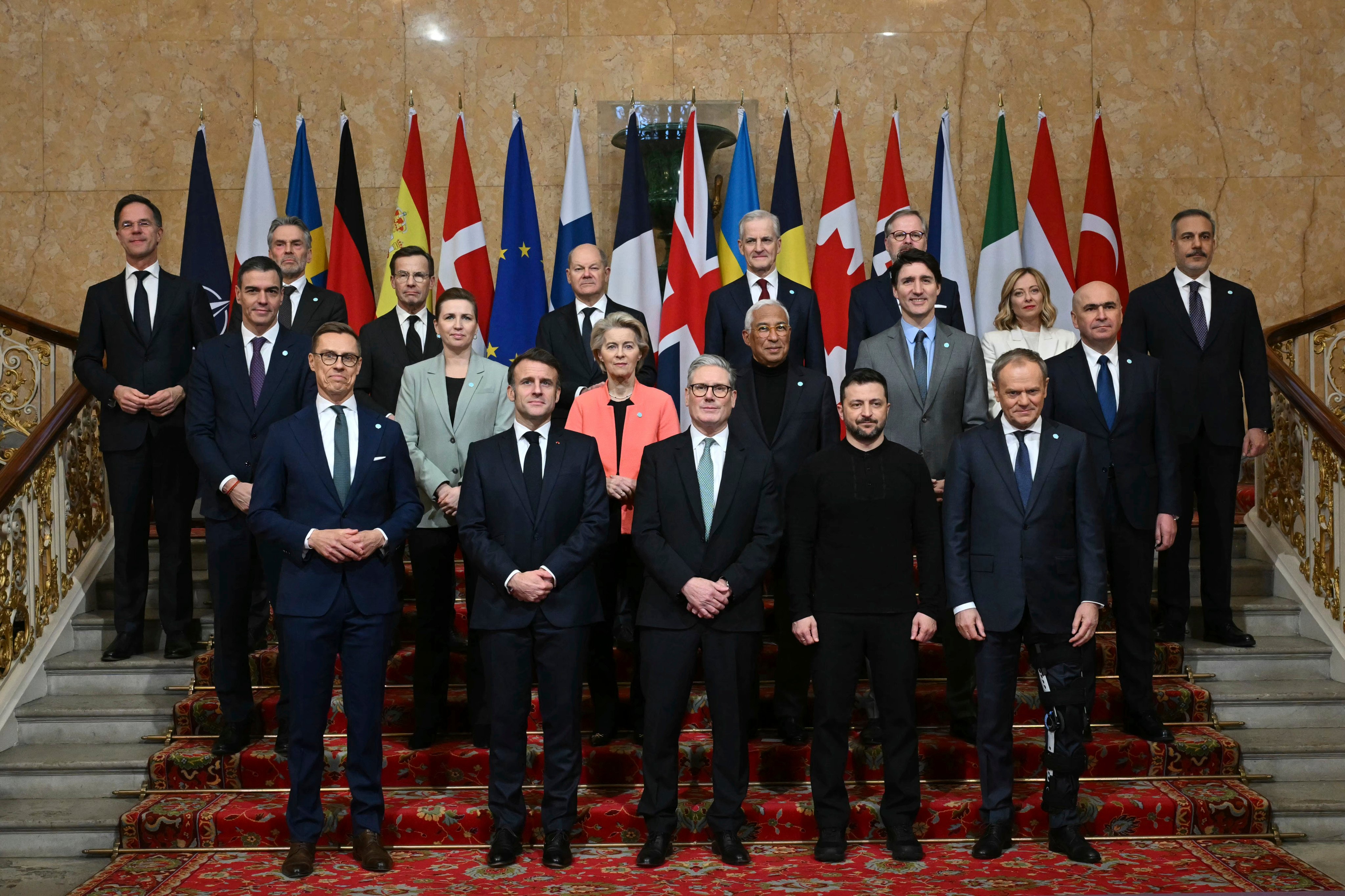 Britain’s Prime Minister Keir Starmer (centre) hosts the European leaders’ summit to discuss Ukraine, at Lancaster House, London, on March 2. Photo: AP