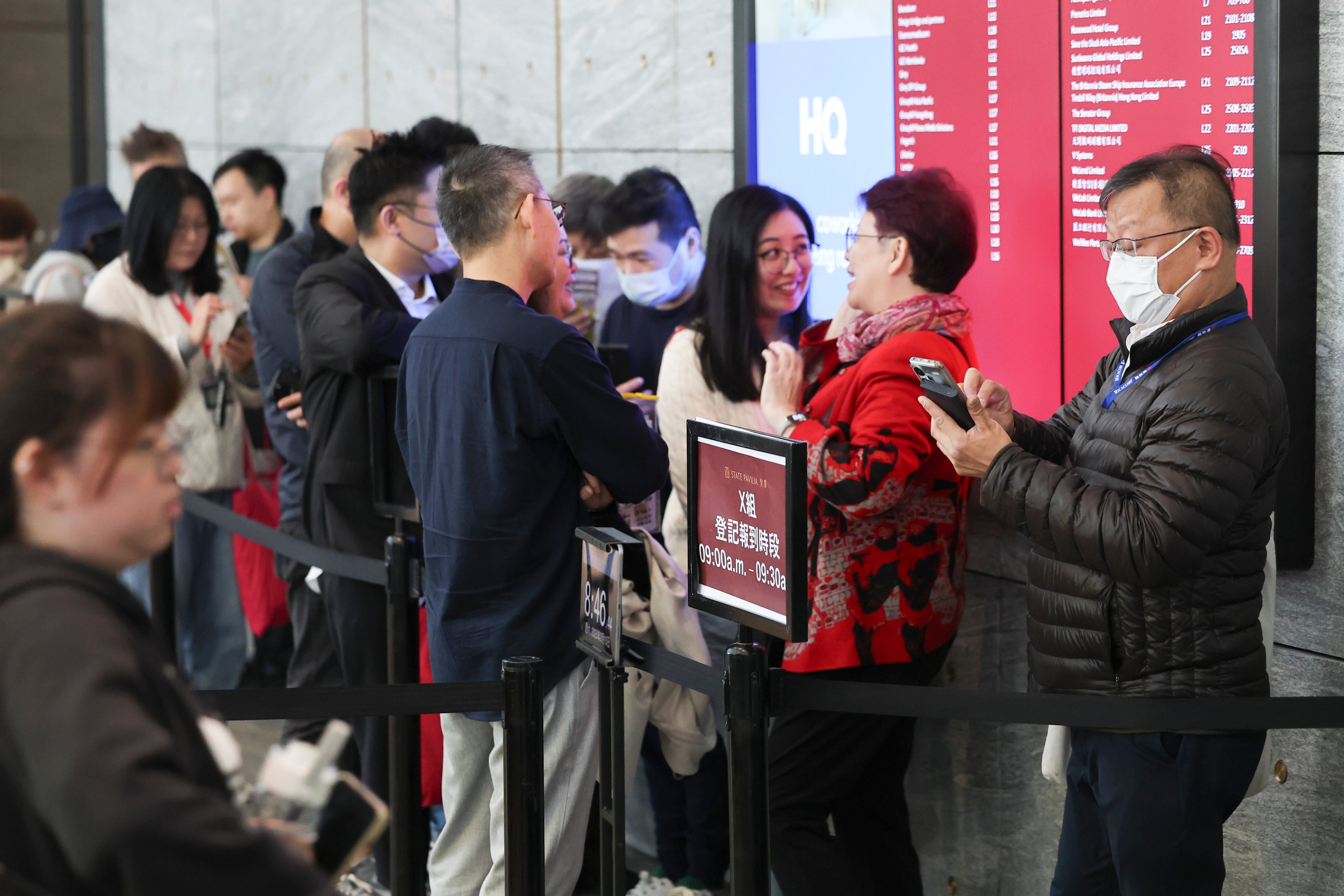 Potential buyers at a State Pavilia sales office in North Point. Photo: Edmond So
