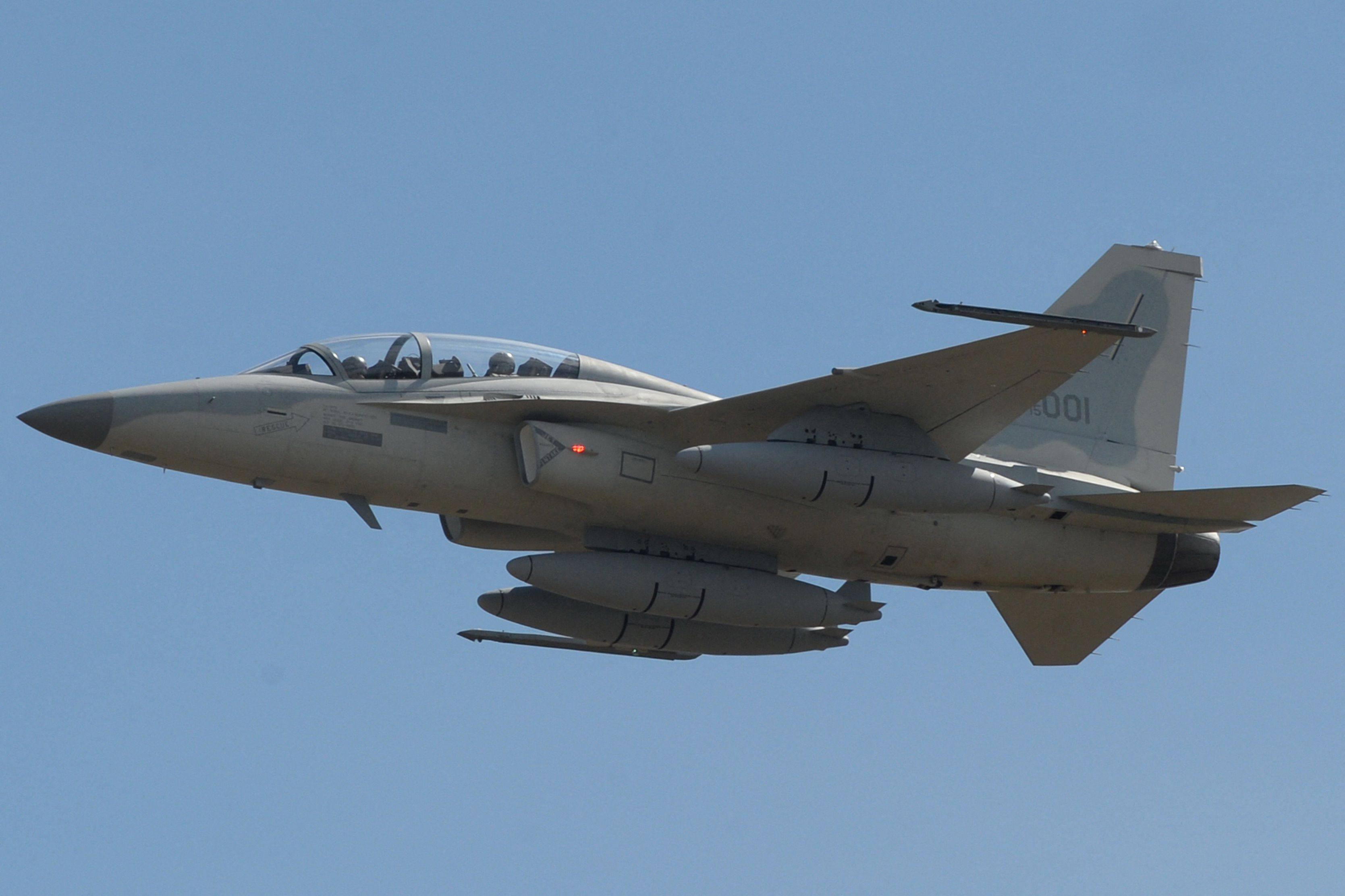 A Philippine Air Force FA-50 similar to the one which went missing during an overnight operation. Photo: AFP