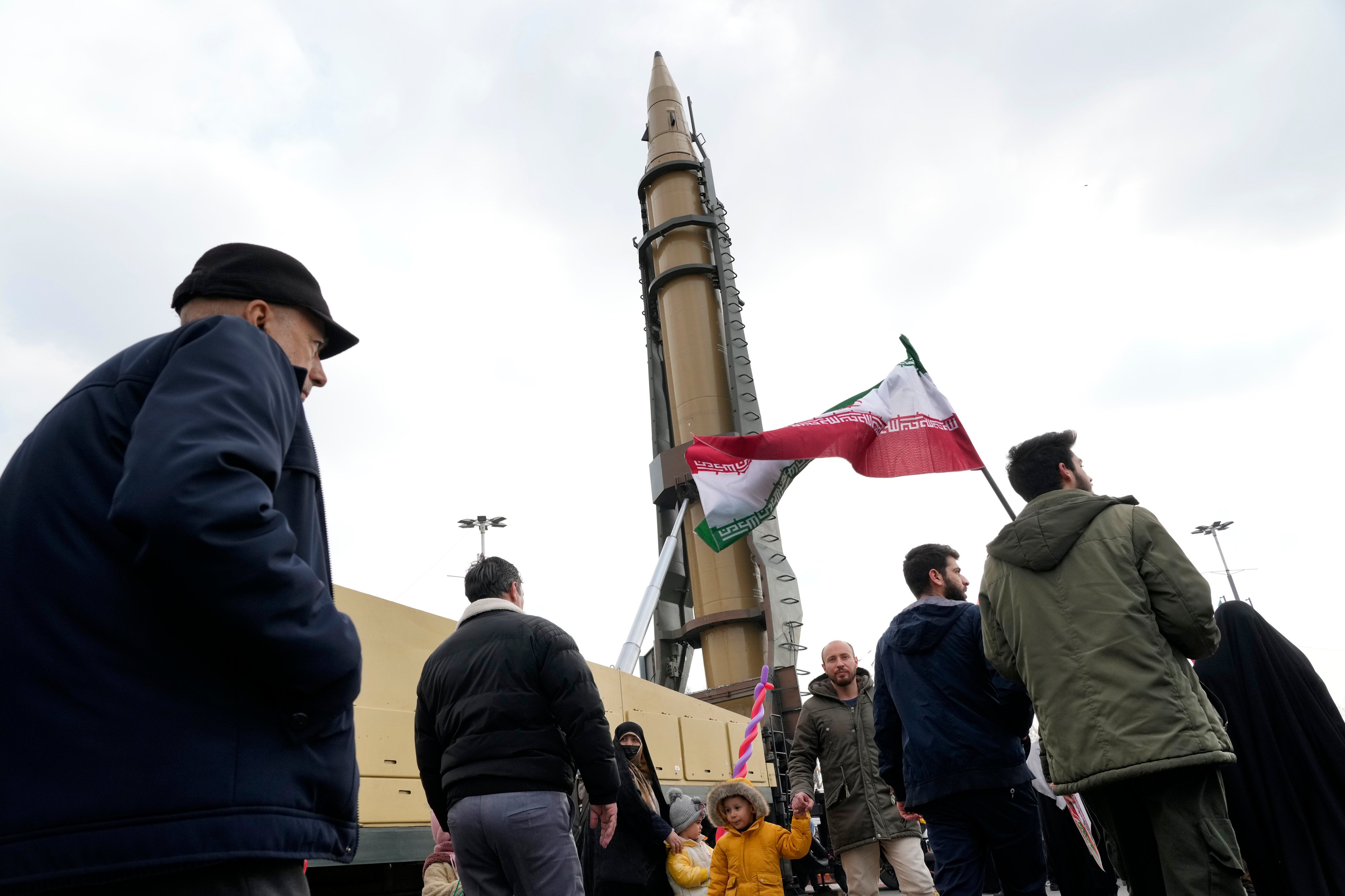 Iranians march during a rally marking the 46th anniversary of the Islamic Revolution in Tehran on February 10. Photo: AP