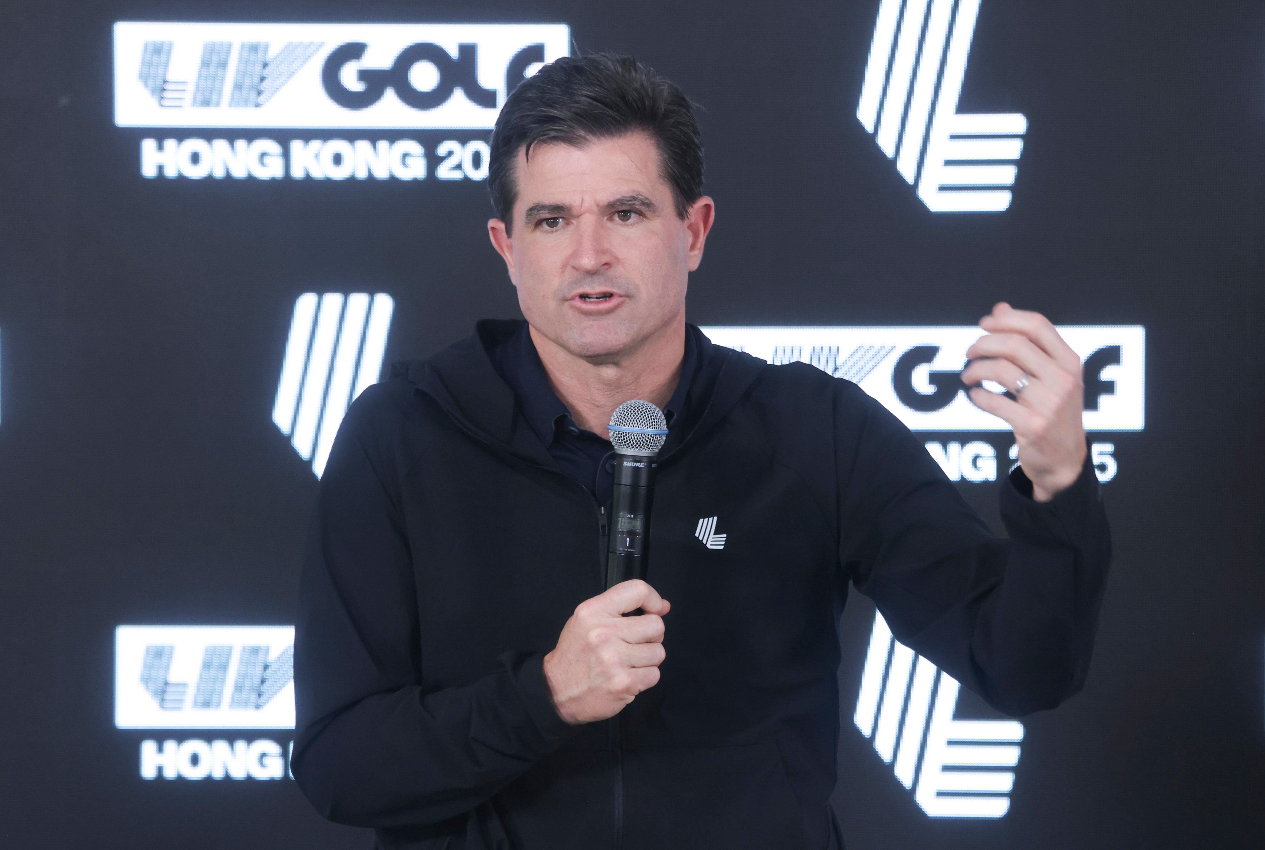 Scott O’Neil, the LIV Golf CEO, says any event would need government support, “and we have a really supportive government partner here”. Photo: Jonathan Wong