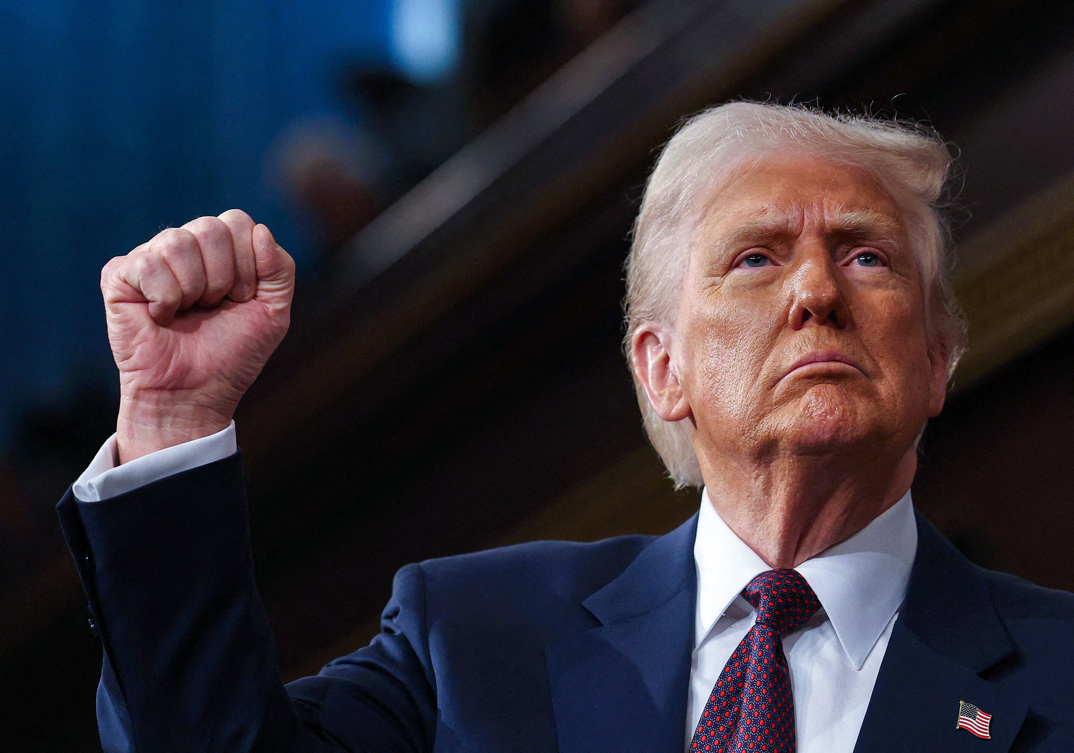 US President Donald Trump addresses a joint session of Congress at the Capitol in Washington on Tuesday. Photo: AFP