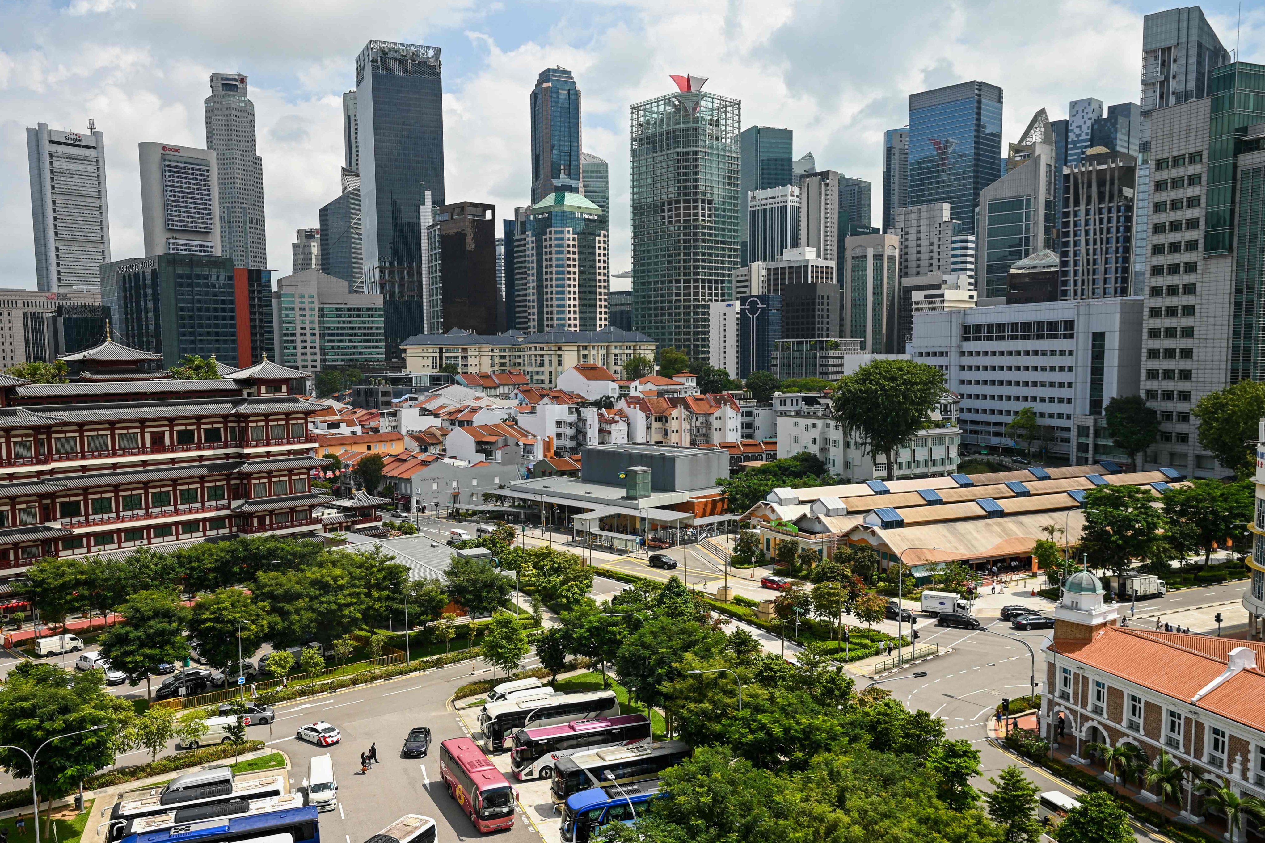 Singapore’s skyline. A woman was jailed for four weeks after pouring soy sauce over her domestic helper’s head. Photo: AFP