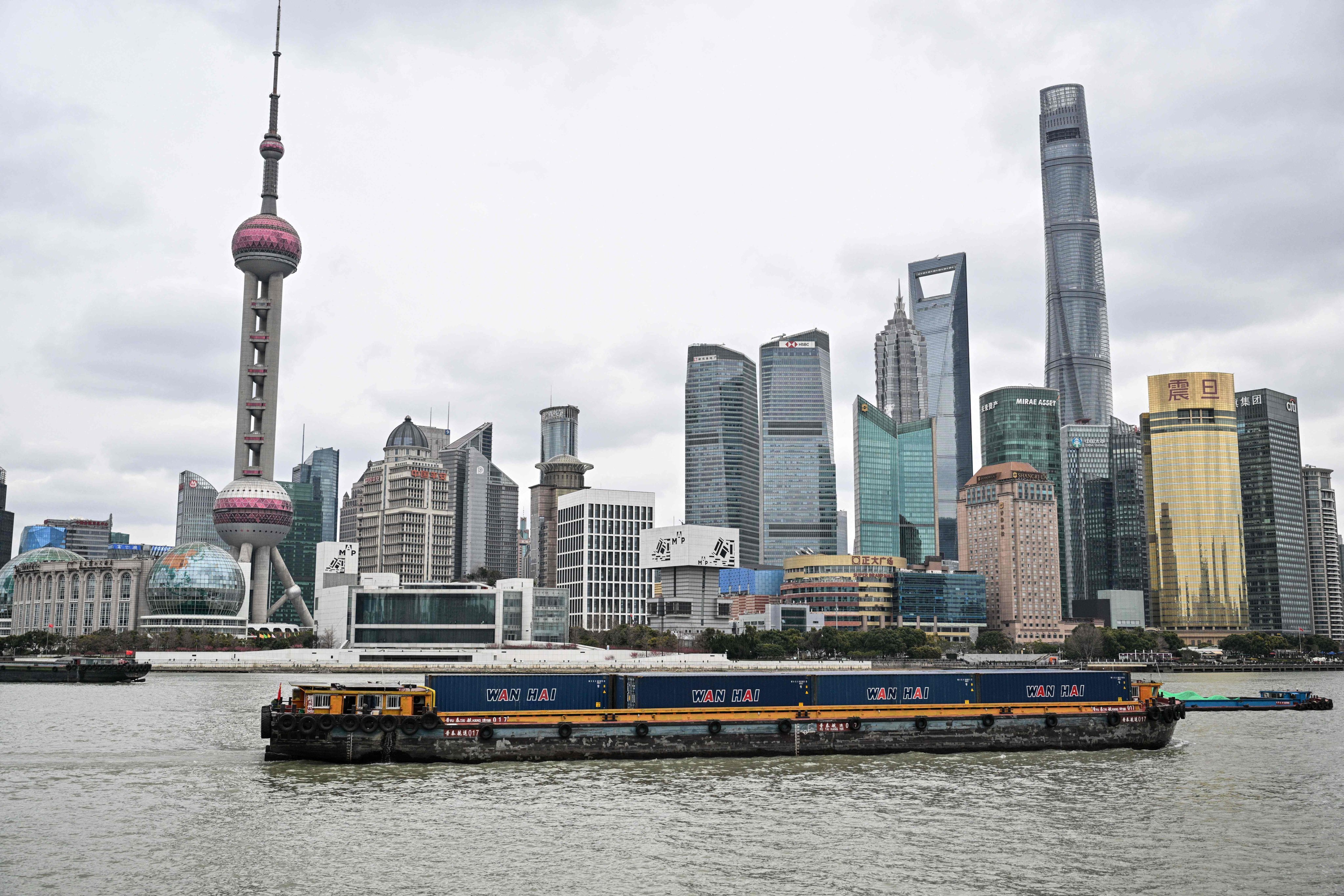 Shanghai set a gross domestic product growth target of around 5 per cent for 2025, unchanged from last year’s actual economic expansion. Photo: AFP