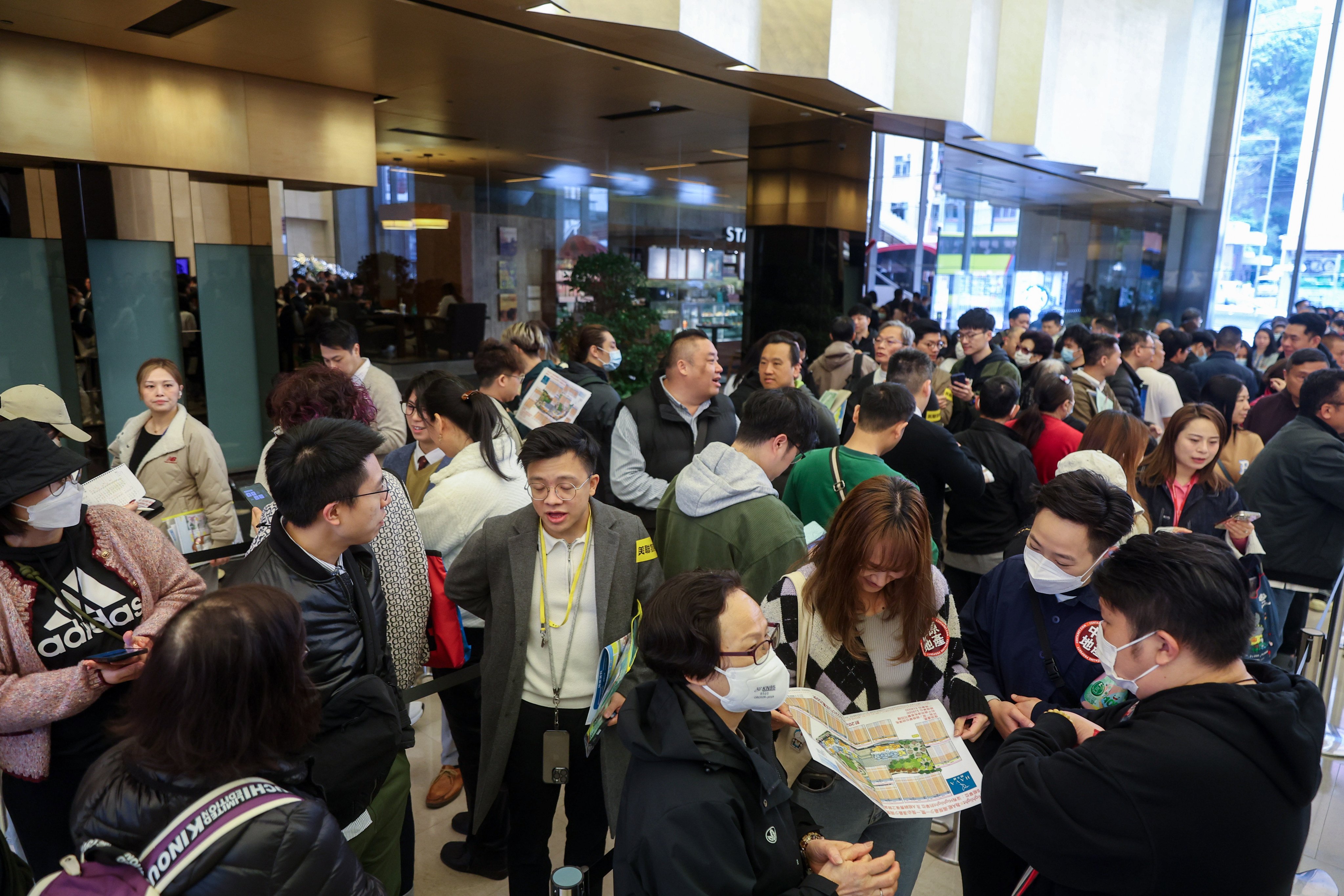 Property buyers for the Hava project in Yuen Long at the sales office of Kerry Properties’ in Quarry Bay on February 22, 2025. Photo: Edmond So