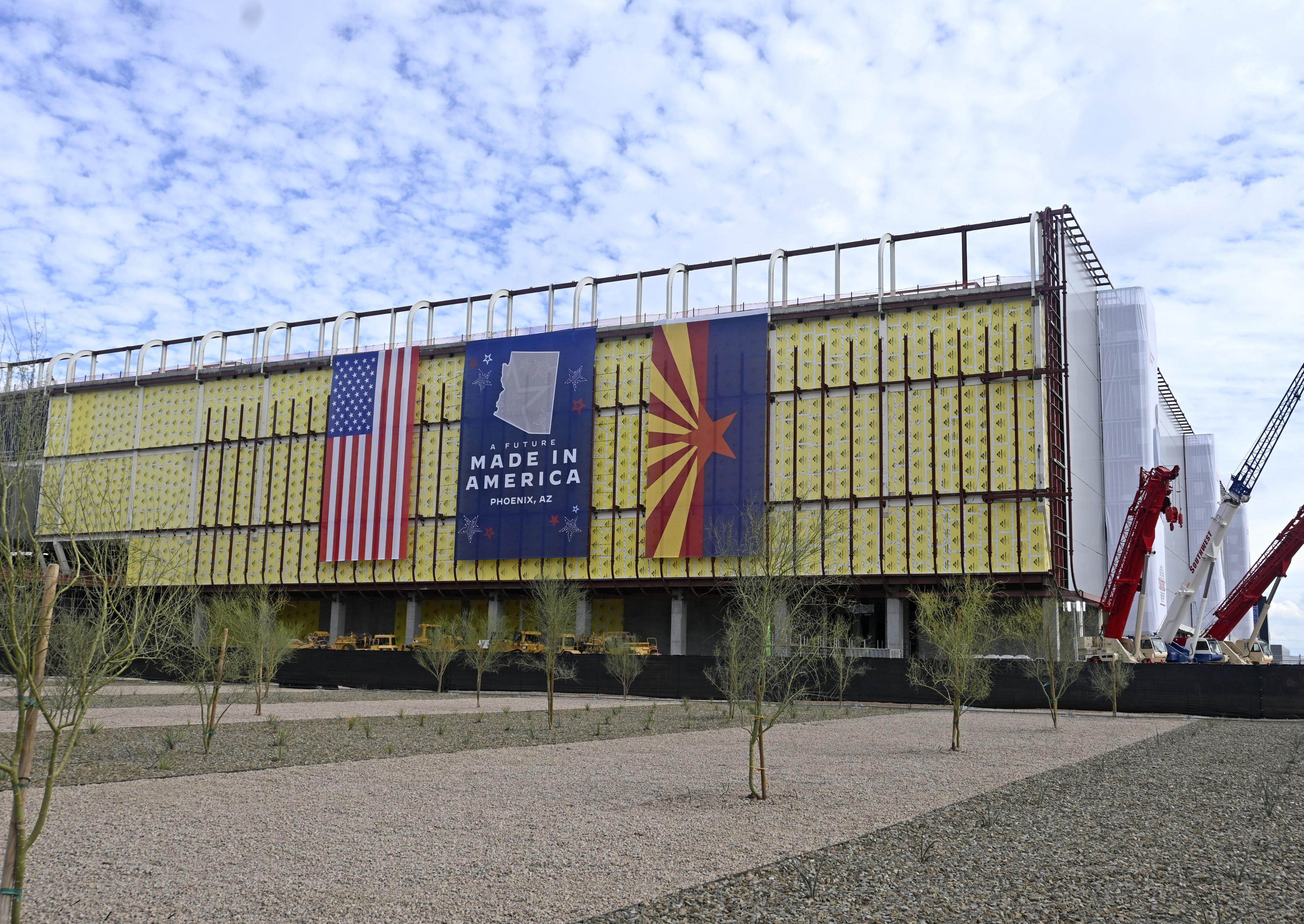 A Taiwan Semiconductor Manufacturing Co factory under construction in Phoenix, Arizona, in 2022. Photo: Kyodo