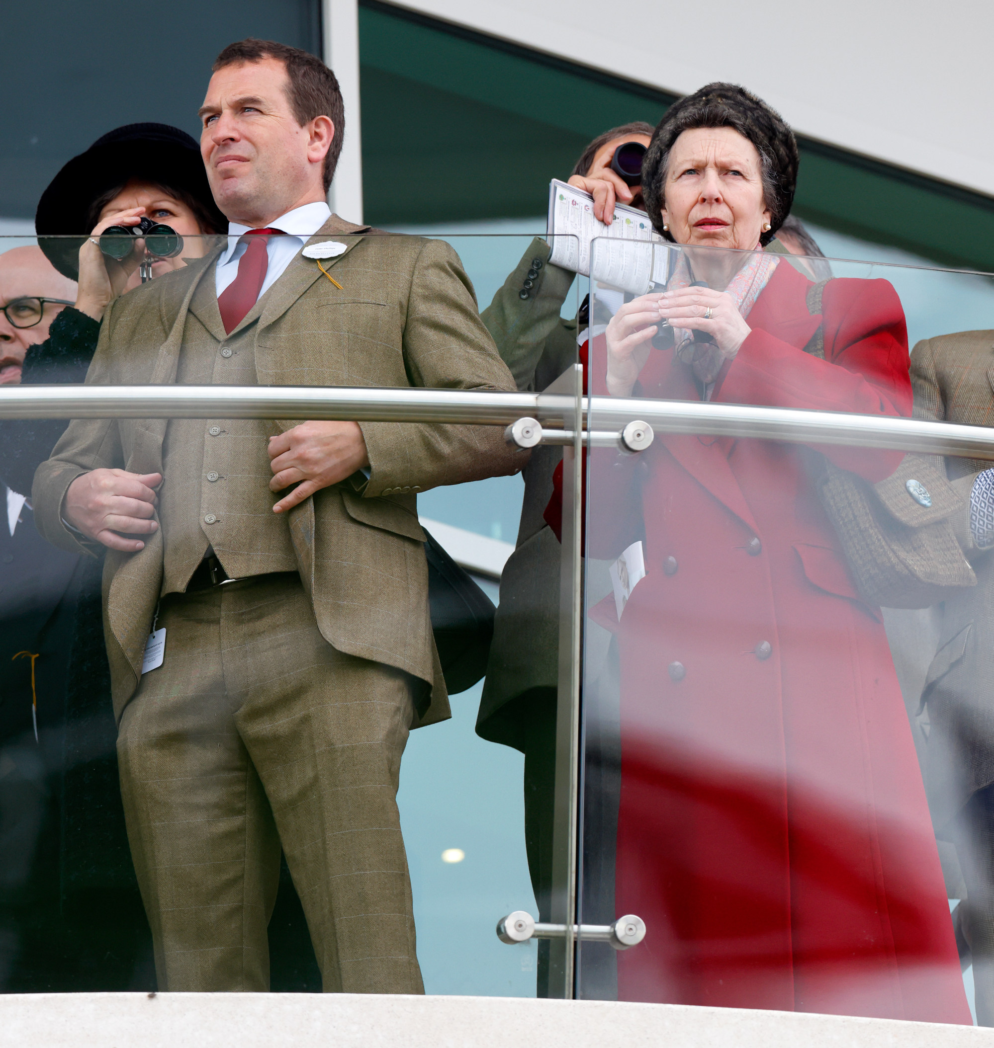Peter Phillips and Princess Anne watching from the Royal Box on “Gold Cup Day” in 2024. Photo: Getty Images Peter Phillips and Princess Anne watching from the Royal Box on “Gold Cup Day” in 2024. Photo: Getty Images