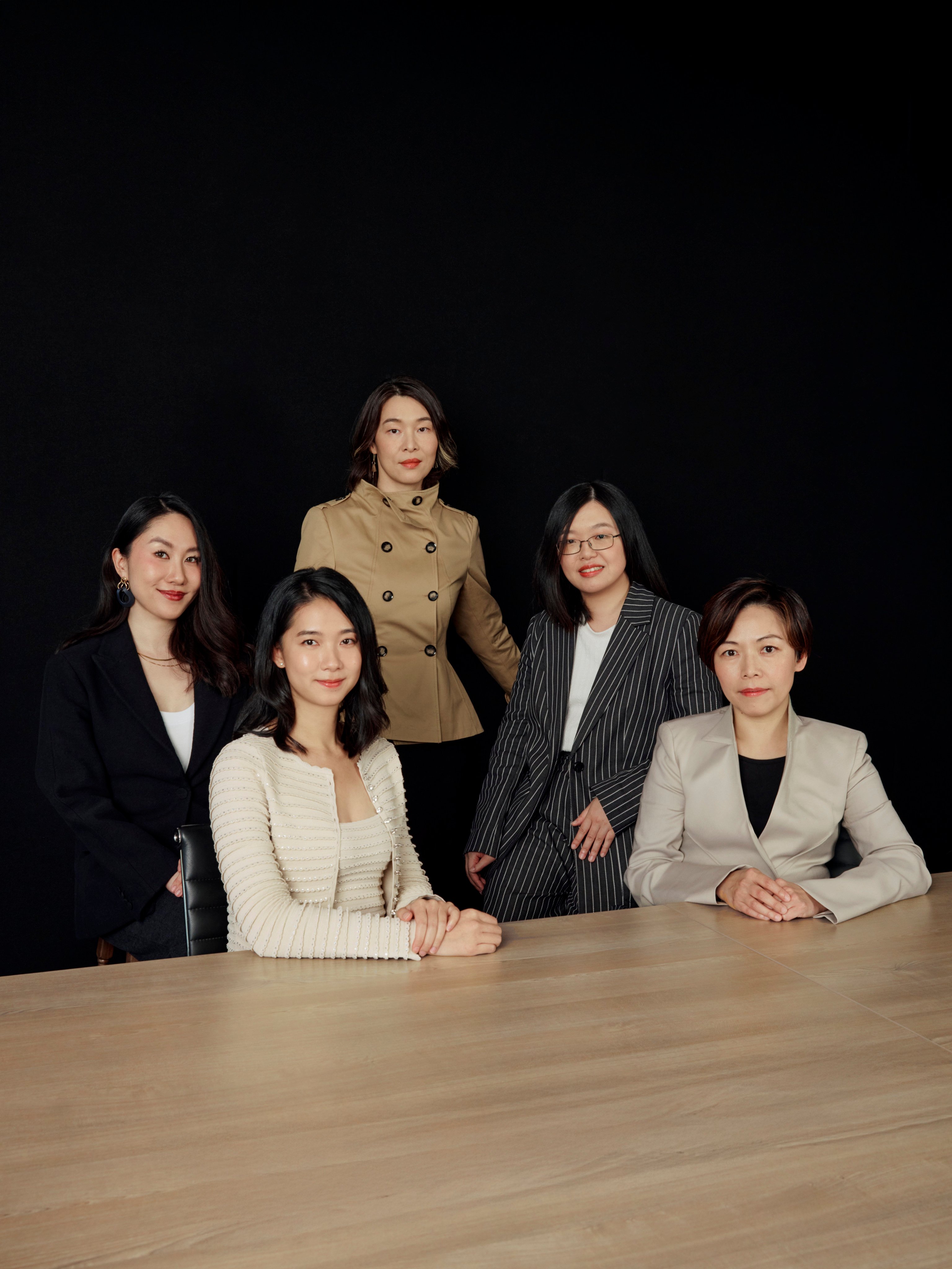 Women innovators in science and tech (from left) Megan Lam, Wendy Lam, Angela Wu, Florence Chan and Gina Jiang. Photo: TMT