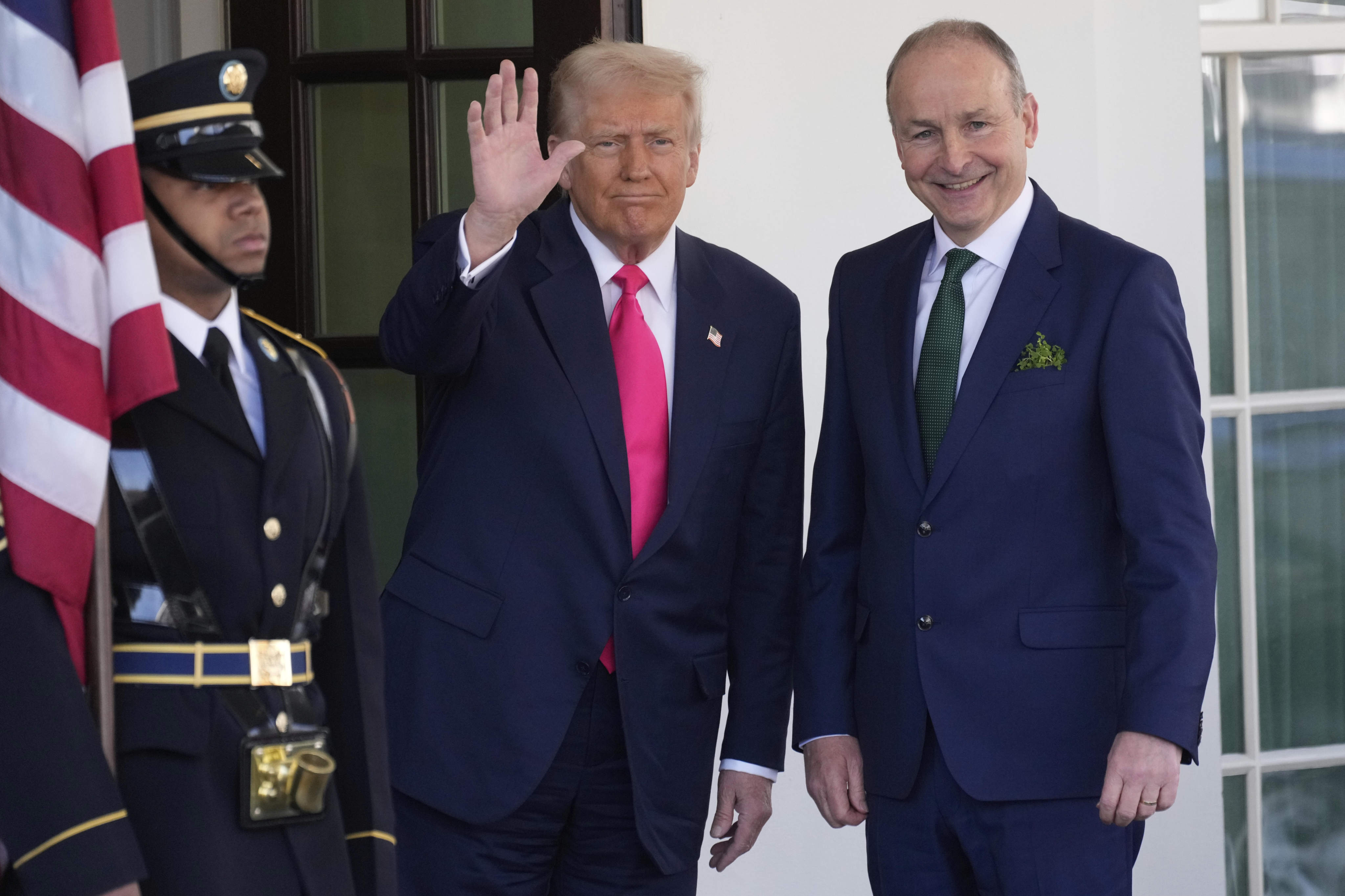 US President Donald Trump welcoming Irish Prime Minister Micheal Martin at the White House. Photo: AP