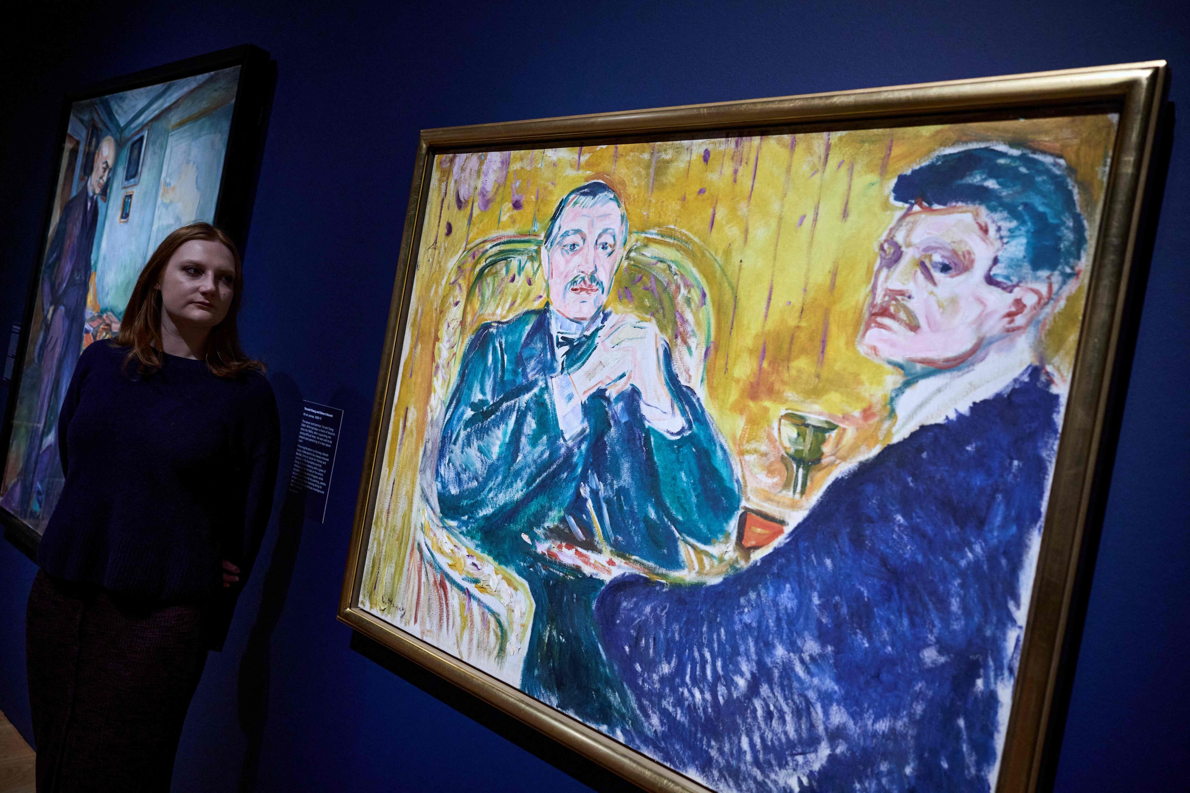 Edvard Munch’s Torvald Stang and Edvard Munch (1909-1911). Photo: AFP